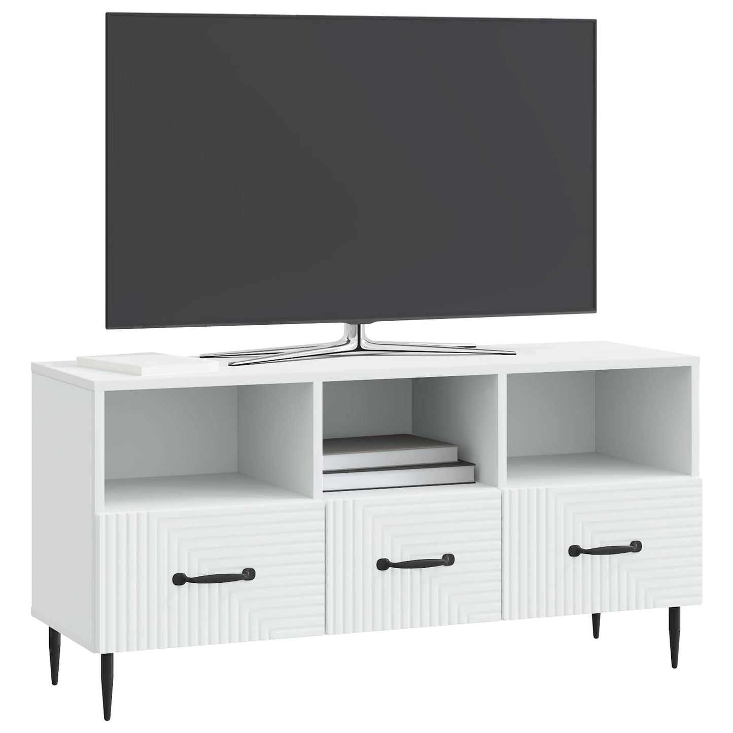 TV-kast met lade Wit 102 x 34,5 x 50 cm Bewerkt hout is nu te koop bij PeponiXL, paradijselijk wonen!
