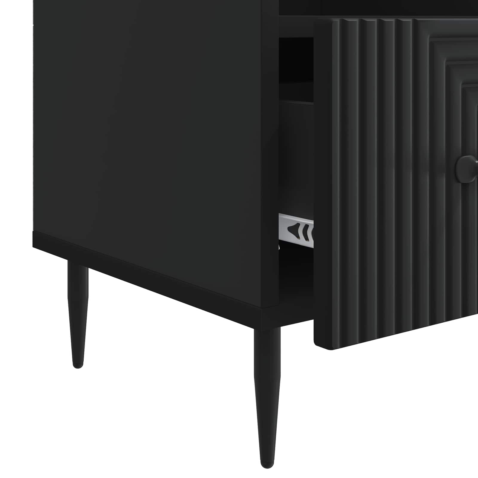 TV-kast met lade Zwart 102 x 34,5 x 50 cm Bewerkt hout is nu te koop bij PeponiXL, paradijselijk wonen!