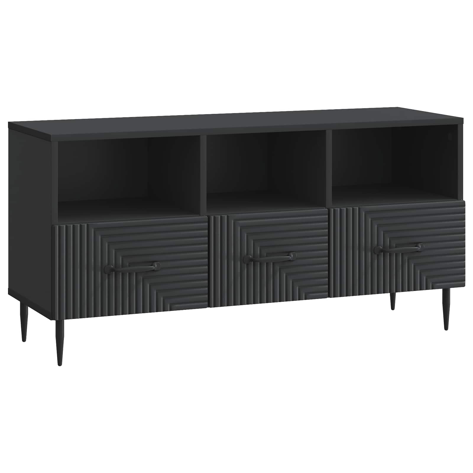 TV-kast met lade Zwart 102 x 34,5 x 50 cm Bewerkt hout is nu te koop bij PeponiXL, paradijselijk wonen!