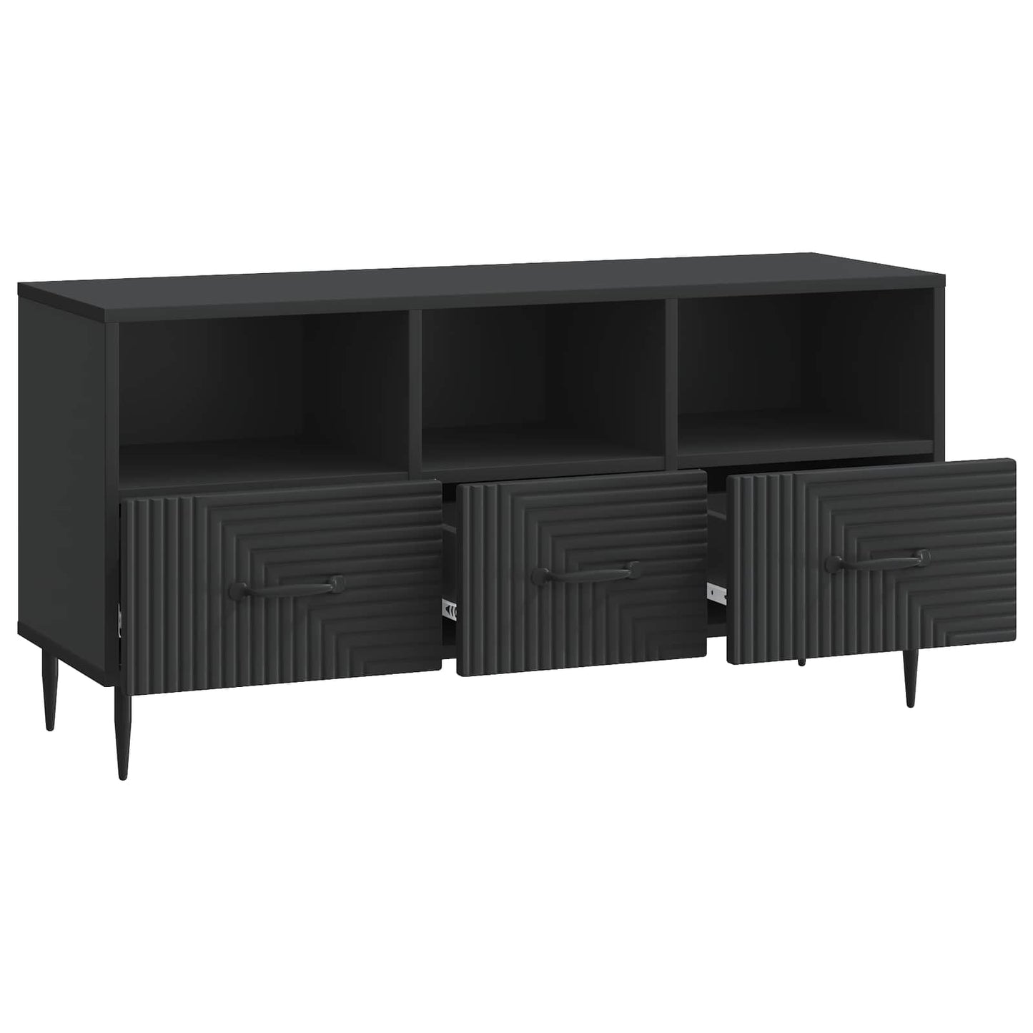 TV-kast met lade Zwart 102 x 34,5 x 50 cm Bewerkt hout is nu te koop bij PeponiXL, paradijselijk wonen!