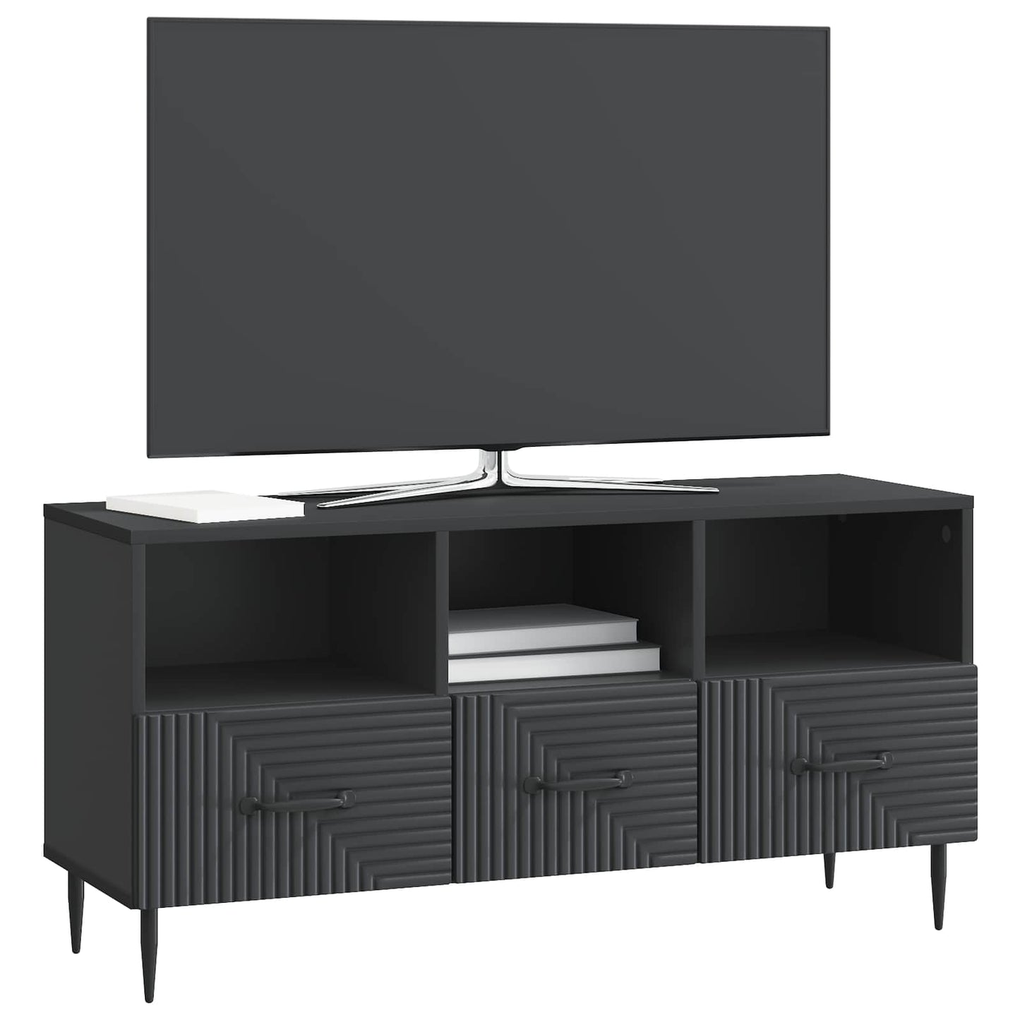 TV-kast met lade Zwart 102 x 34,5 x 50 cm Bewerkt hout is nu te koop bij PeponiXL, paradijselijk wonen!