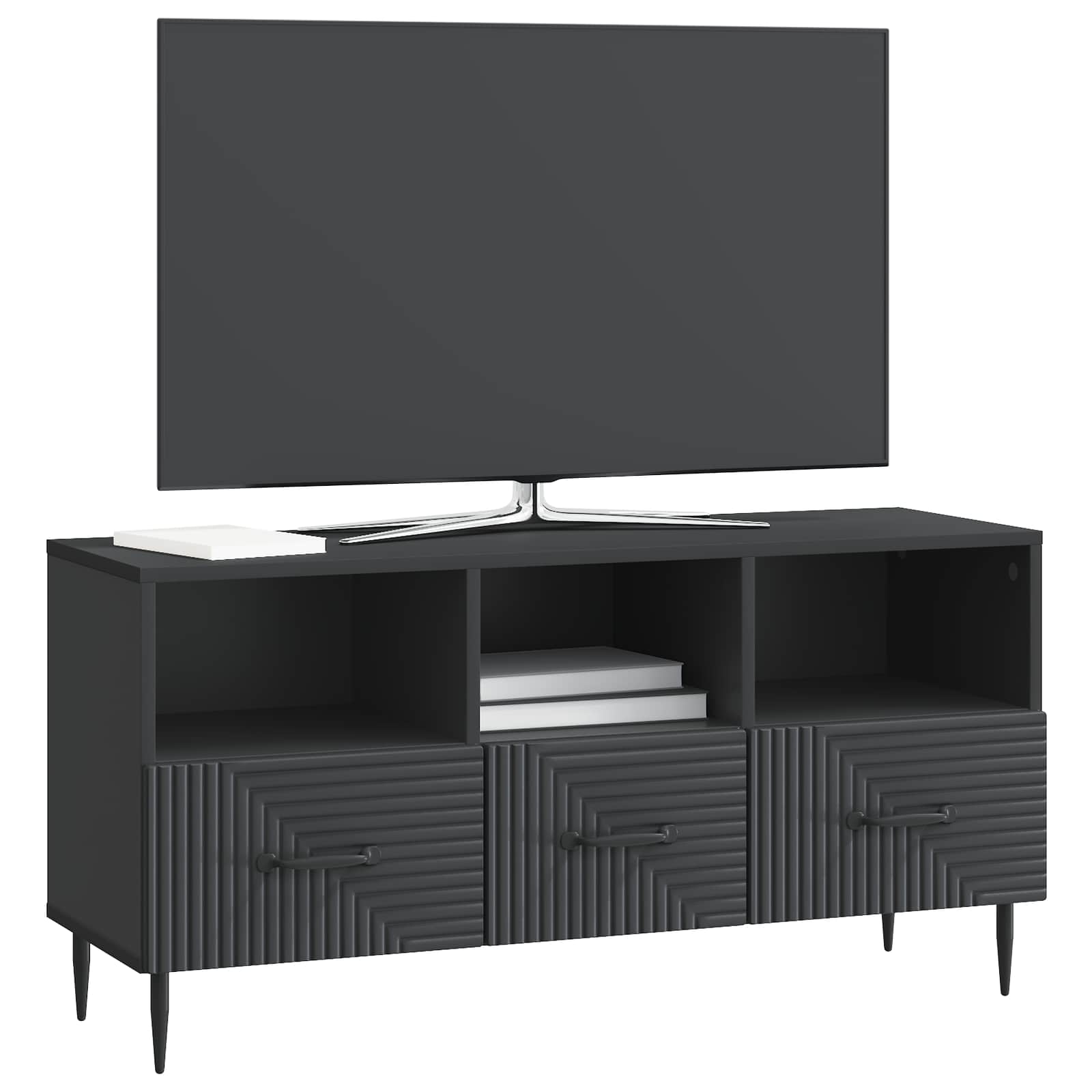 TV-kast met lade Zwart 102 x 34,5 x 50 cm Bewerkt hout is nu te koop bij PeponiXL, paradijselijk wonen!