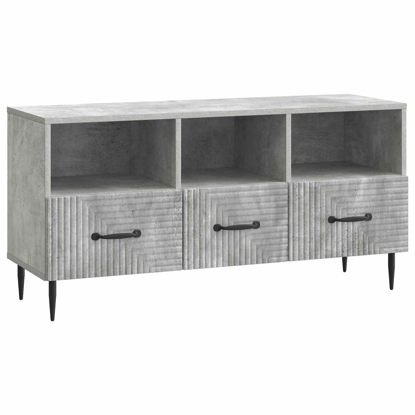 TV-kast met lade Betongrijs 102 x 34,5 x 50 cm Bewerkt hout is nu te koop bij PeponiXL, paradijselijk wonen!