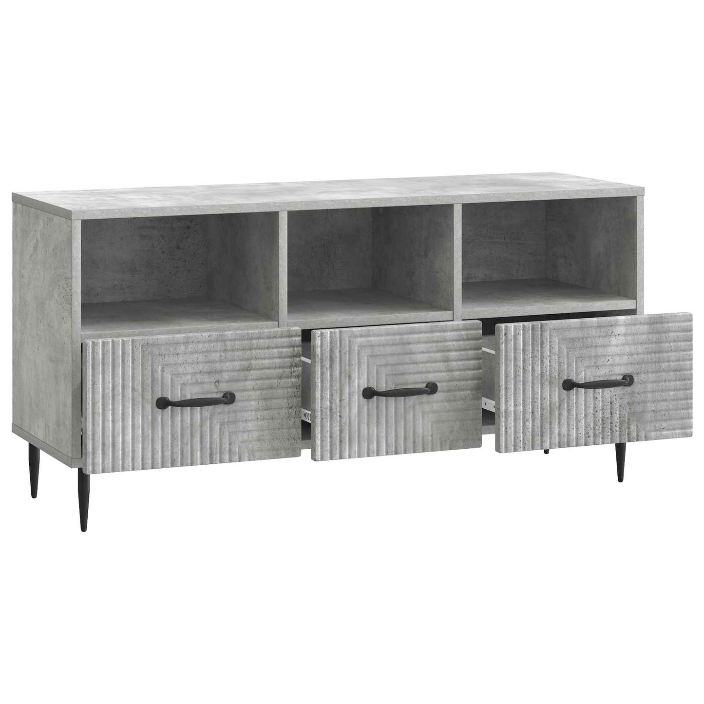 TV-kast met lade Betongrijs 102 x 34,5 x 50 cm Bewerkt hout is nu te koop bij PeponiXL, paradijselijk wonen!