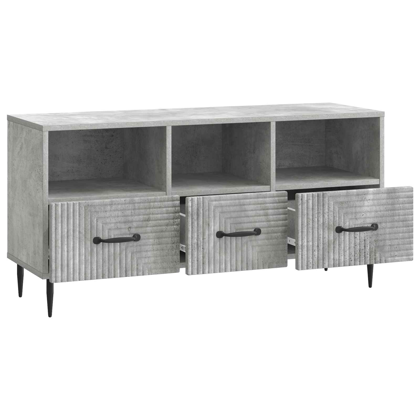 TV-kast met lade Betongrijs 102 x 34,5 x 50 cm Bewerkt hout is nu te koop bij PeponiXL, paradijselijk wonen!