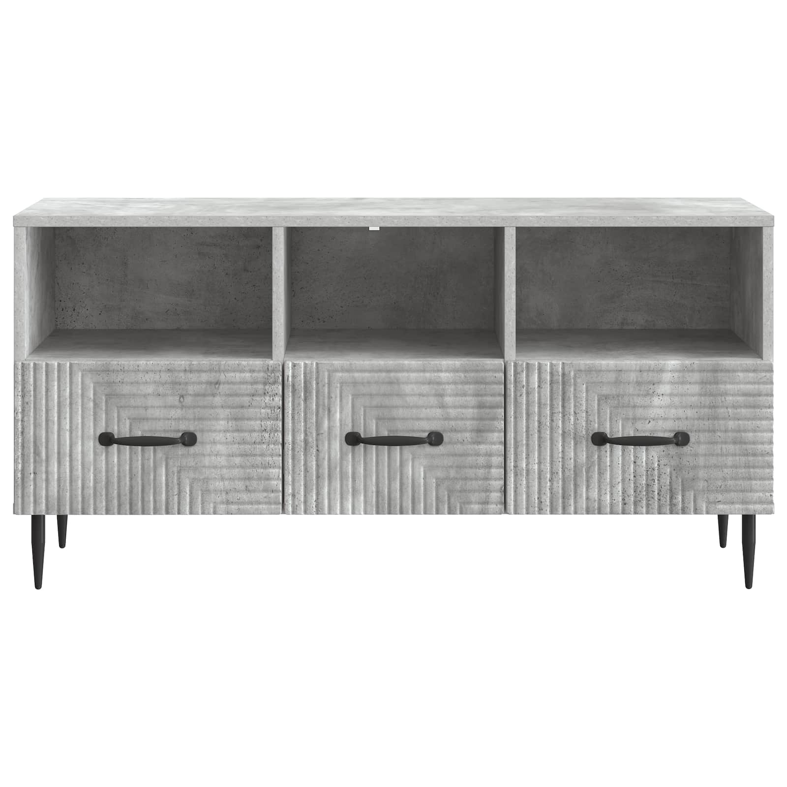 TV-kast met lade Betongrijs 102 x 34,5 x 50 cm Bewerkt hout is nu te koop bij PeponiXL, paradijselijk wonen!