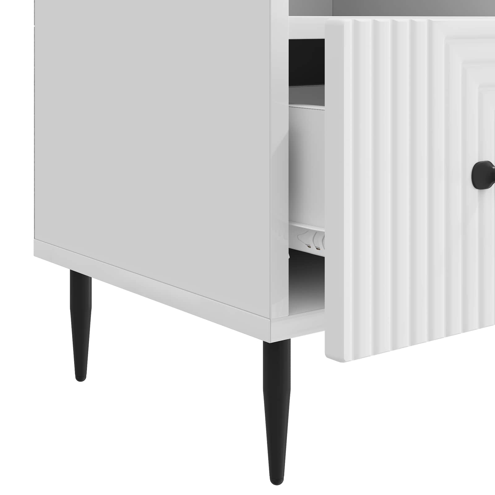 TV-kast met lade Hoogglans Wit 102 x 34,5 x 50 cm Bewerkt hout is nu te koop bij PeponiXL, paradijselijk wonen!