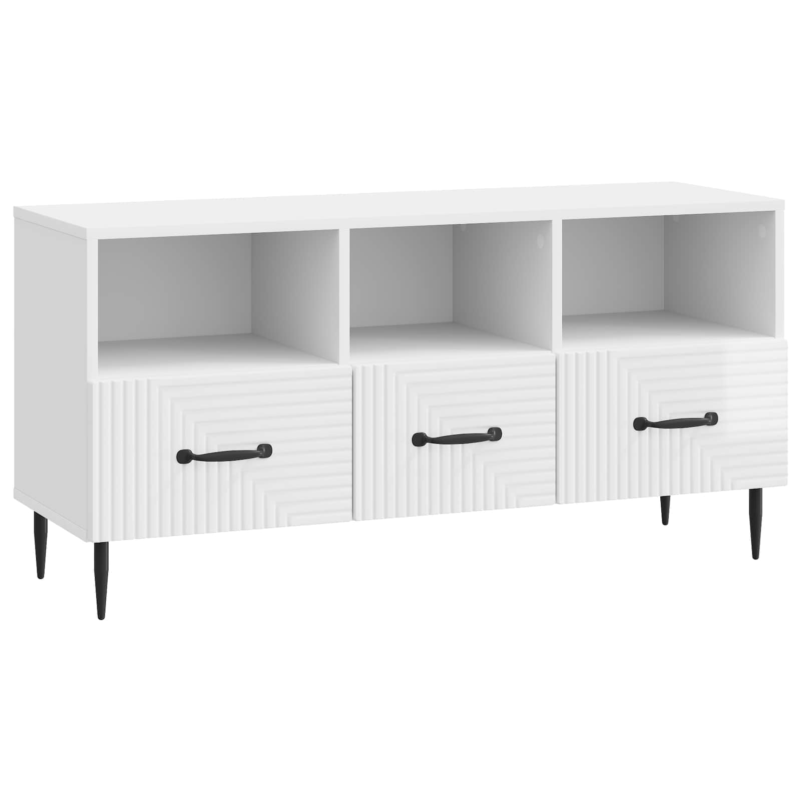 TV-kast met lade Hoogglans Wit 102 x 34,5 x 50 cm Bewerkt hout is nu te koop bij PeponiXL, paradijselijk wonen!