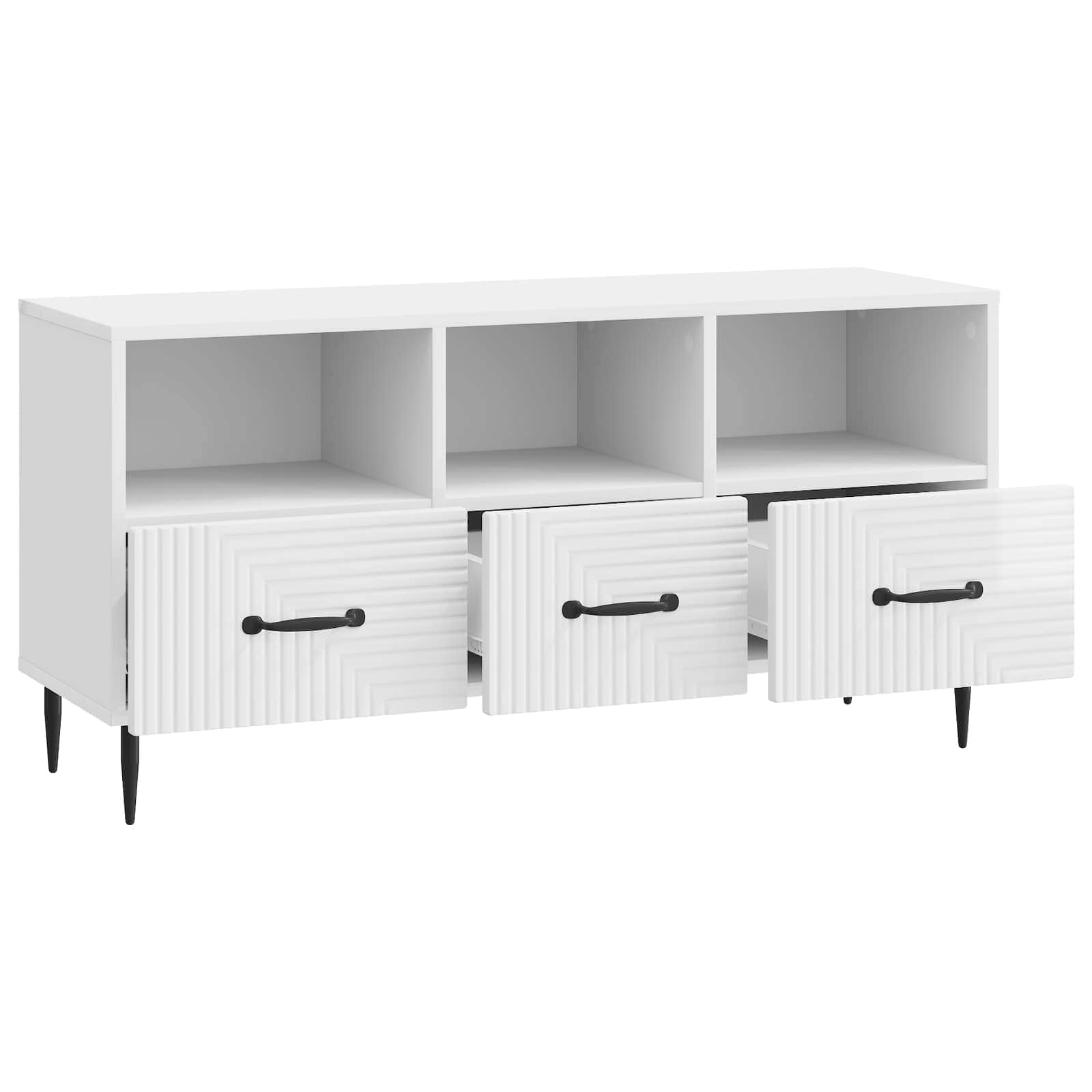 TV-kast met lade Hoogglans Wit 102 x 34,5 x 50 cm Bewerkt hout is nu te koop bij PeponiXL, paradijselijk wonen!