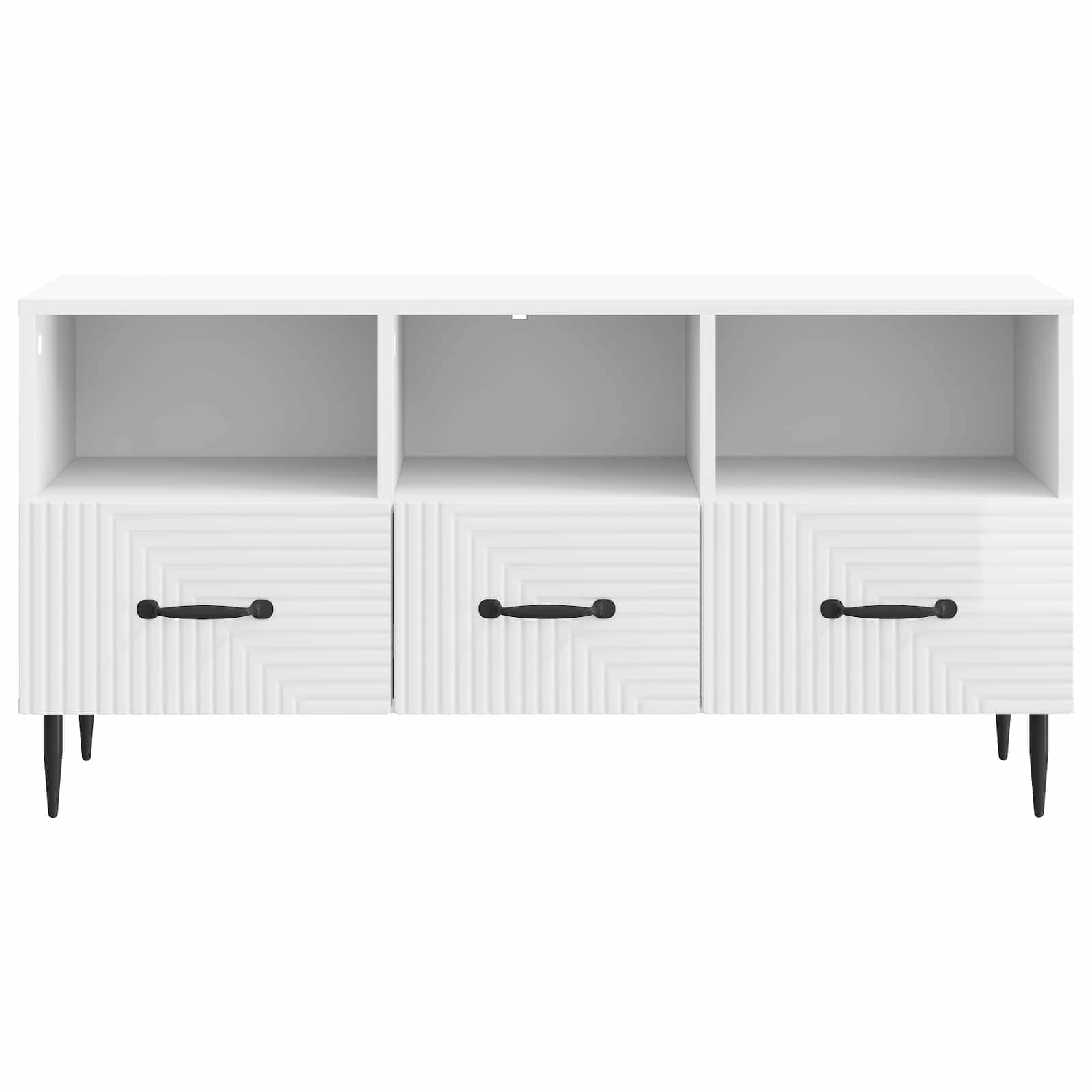 TV-kast met lade Hoogglans Wit 102 x 34,5 x 50 cm Bewerkt hout is nu te koop bij PeponiXL, paradijselijk wonen!