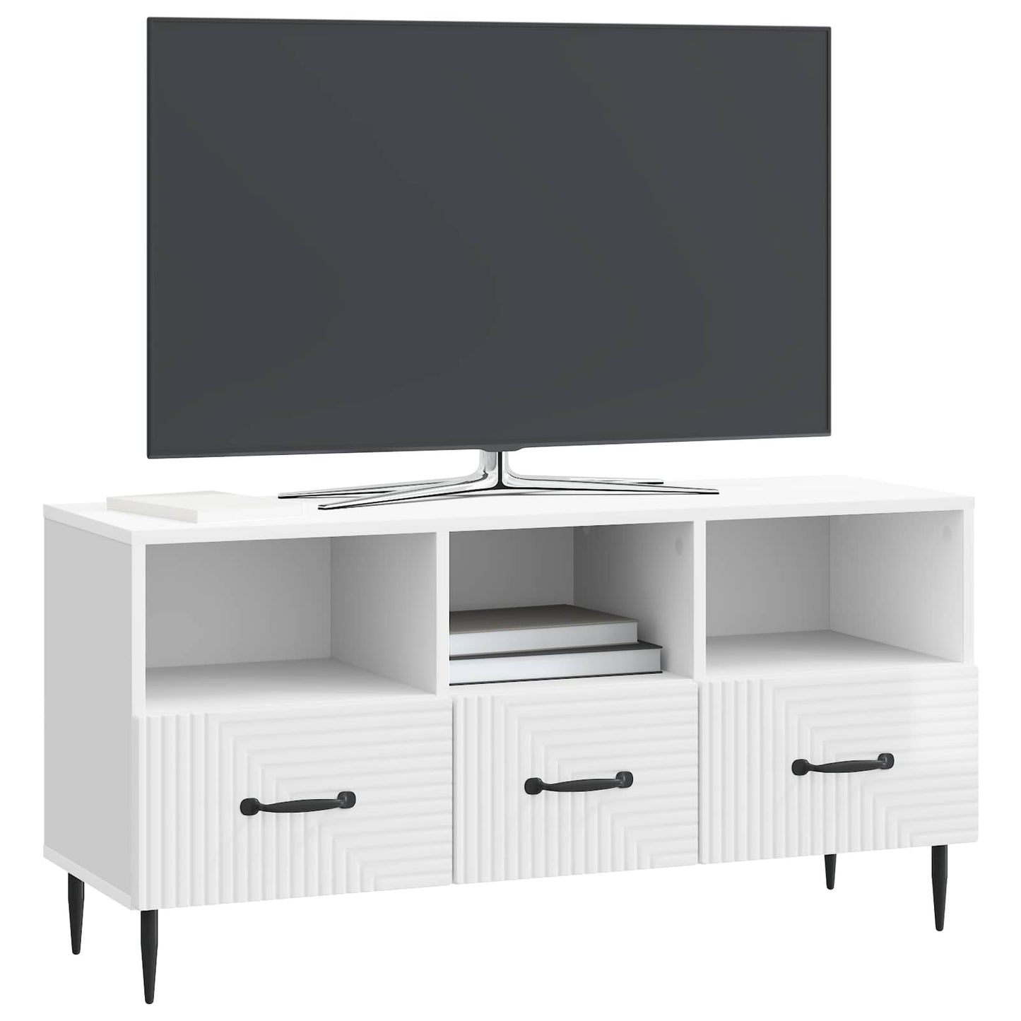 TV-kast met lade Hoogglans Wit 102 x 34,5 x 50 cm Bewerkt hout is nu te koop bij PeponiXL, paradijselijk wonen!