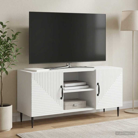TV-kast Wit 102 x 34,5 x 50 cm Bewerkt hout is nu te koop bij PeponiXL, paradijselijk wonen!