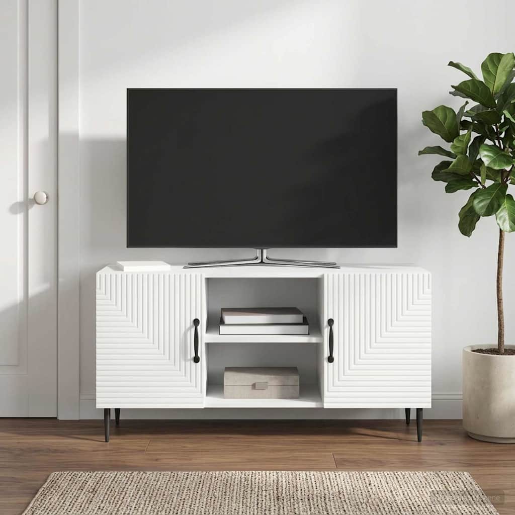 TV-kast Wit 102 x 34,5 x 50 cm Bewerkt hout is nu te koop bij PeponiXL, paradijselijk wonen!