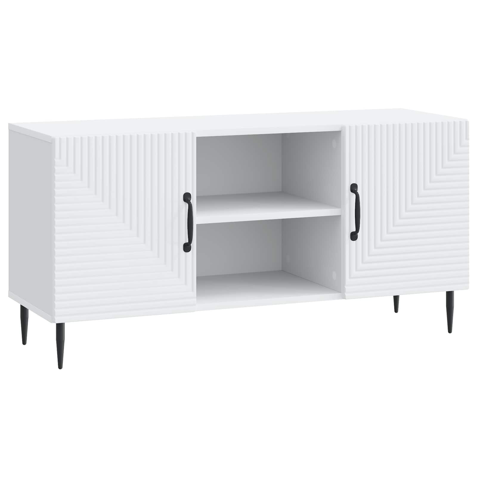 TV-kast Wit 102 x 34,5 x 50 cm Bewerkt hout is nu te koop bij PeponiXL, paradijselijk wonen!