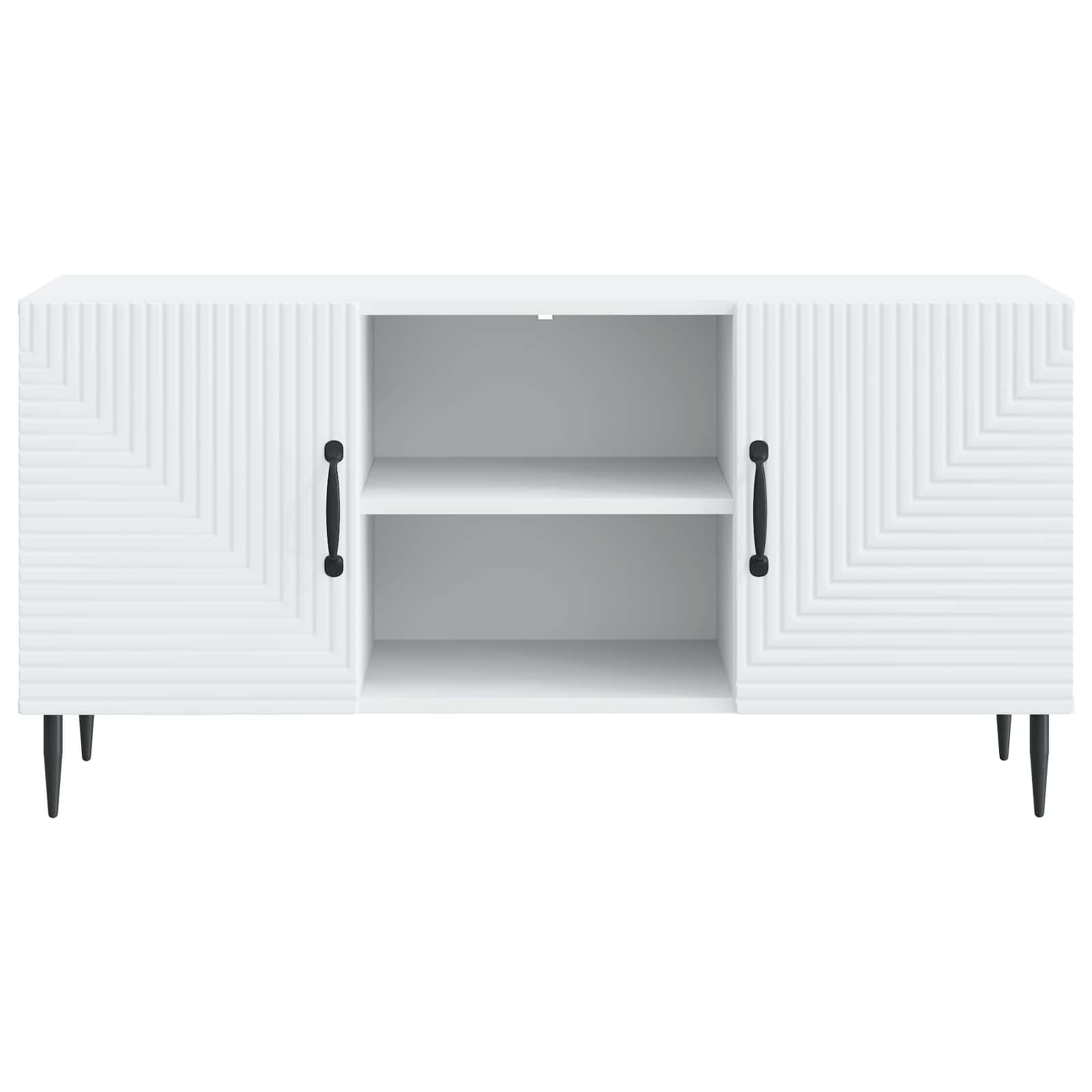 TV-kast Wit 102 x 34,5 x 50 cm Bewerkt hout is nu te koop bij PeponiXL, paradijselijk wonen!