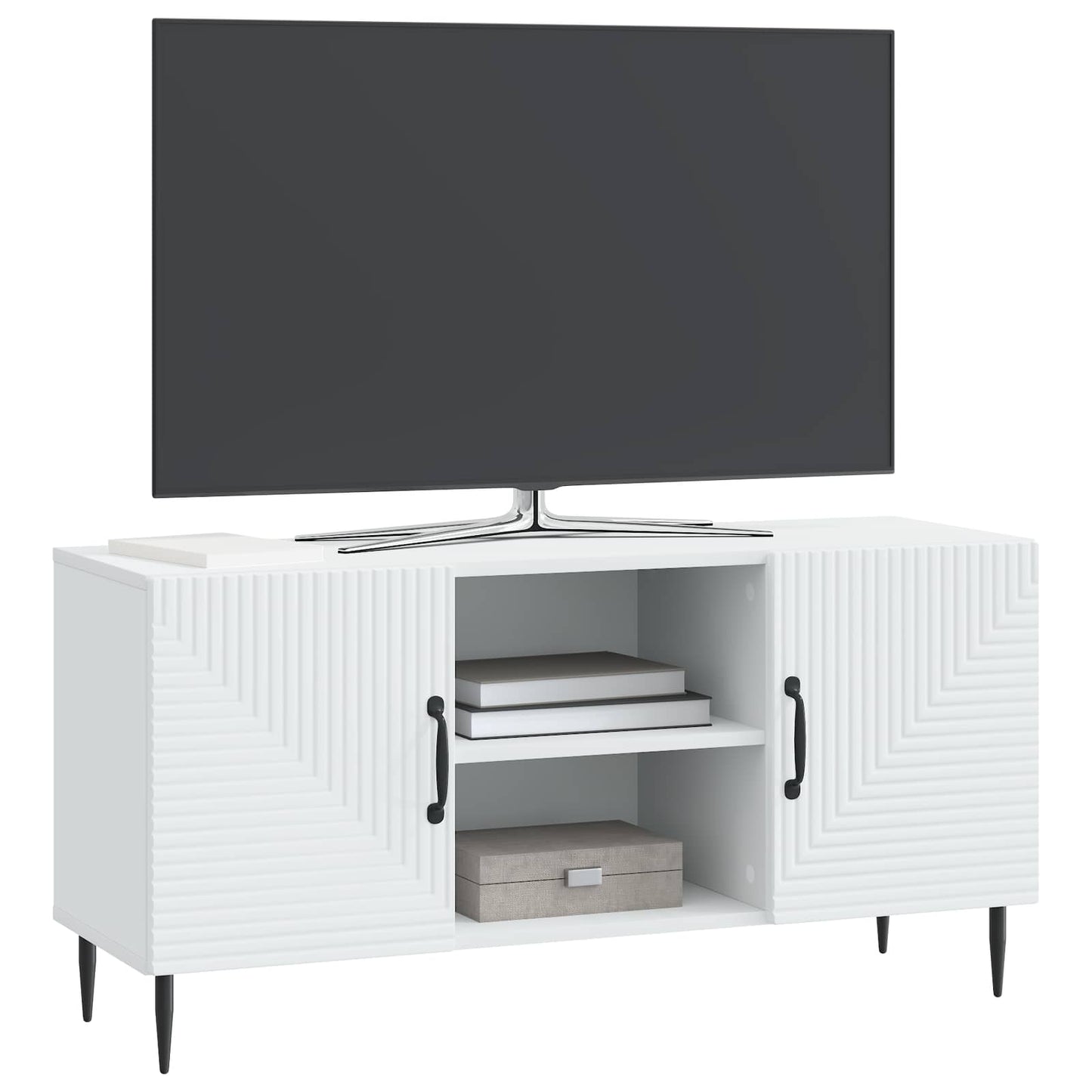 TV-kast Wit 102 x 34,5 x 50 cm Bewerkt hout is nu te koop bij PeponiXL, paradijselijk wonen!