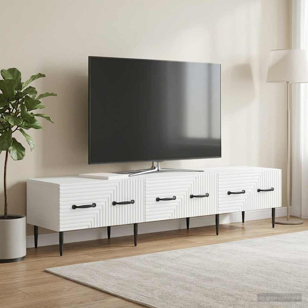 TV-kast met lade Wit 147 x 34,5 x 30 cm Bewerkt hout is nu te koop bij PeponiXL, paradijselijk wonen!