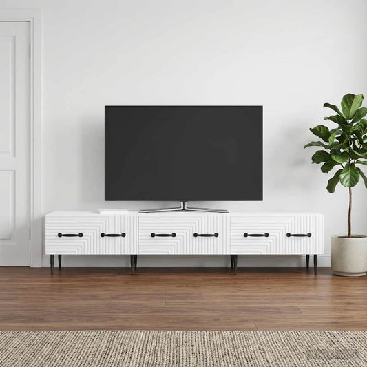 TV-kast met lade Wit 147 x 34,5 x 30 cm Bewerkt hout is nu te koop bij PeponiXL, paradijselijk wonen!