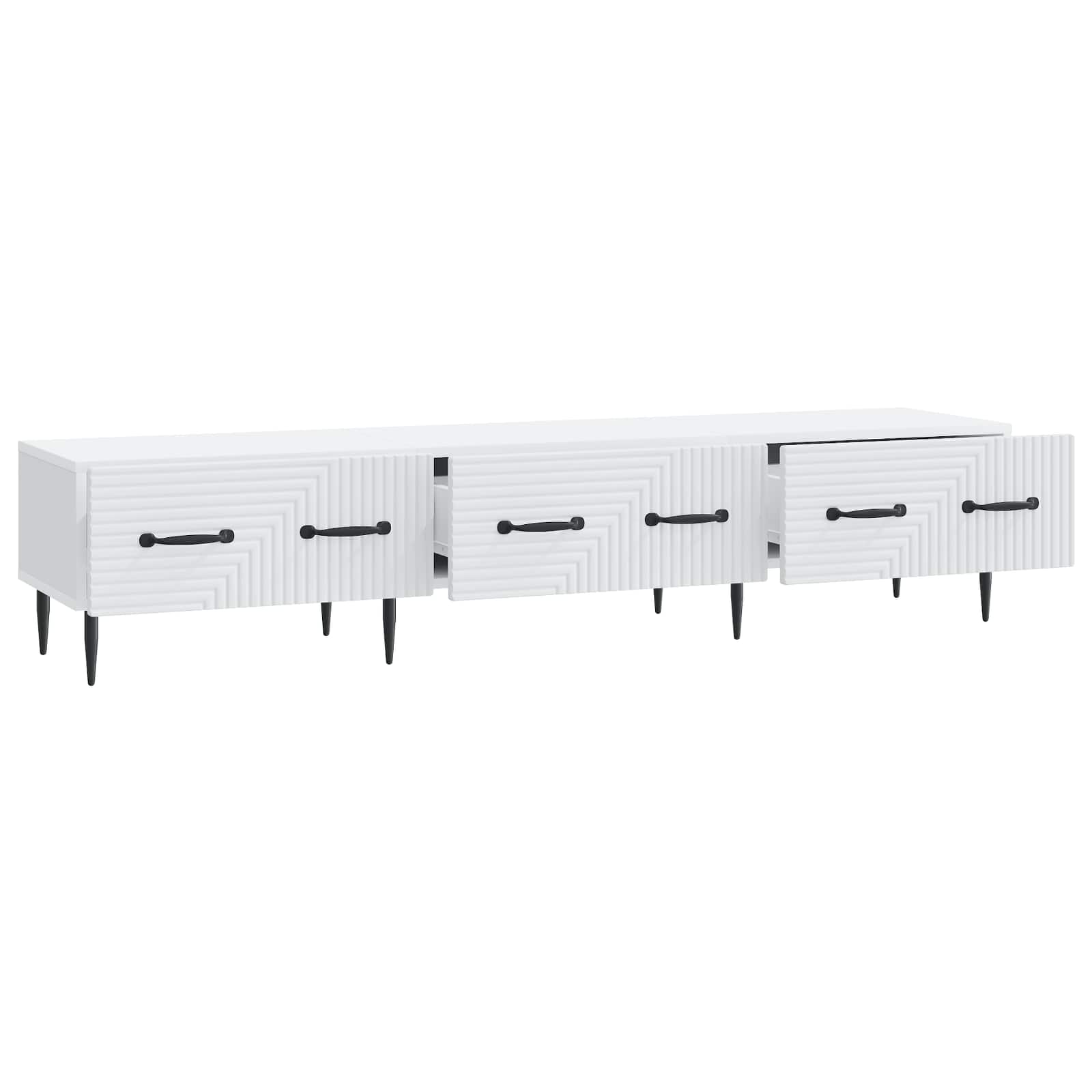 TV-kast met lade Wit 147 x 34,5 x 30 cm Bewerkt hout is nu te koop bij PeponiXL, paradijselijk wonen!