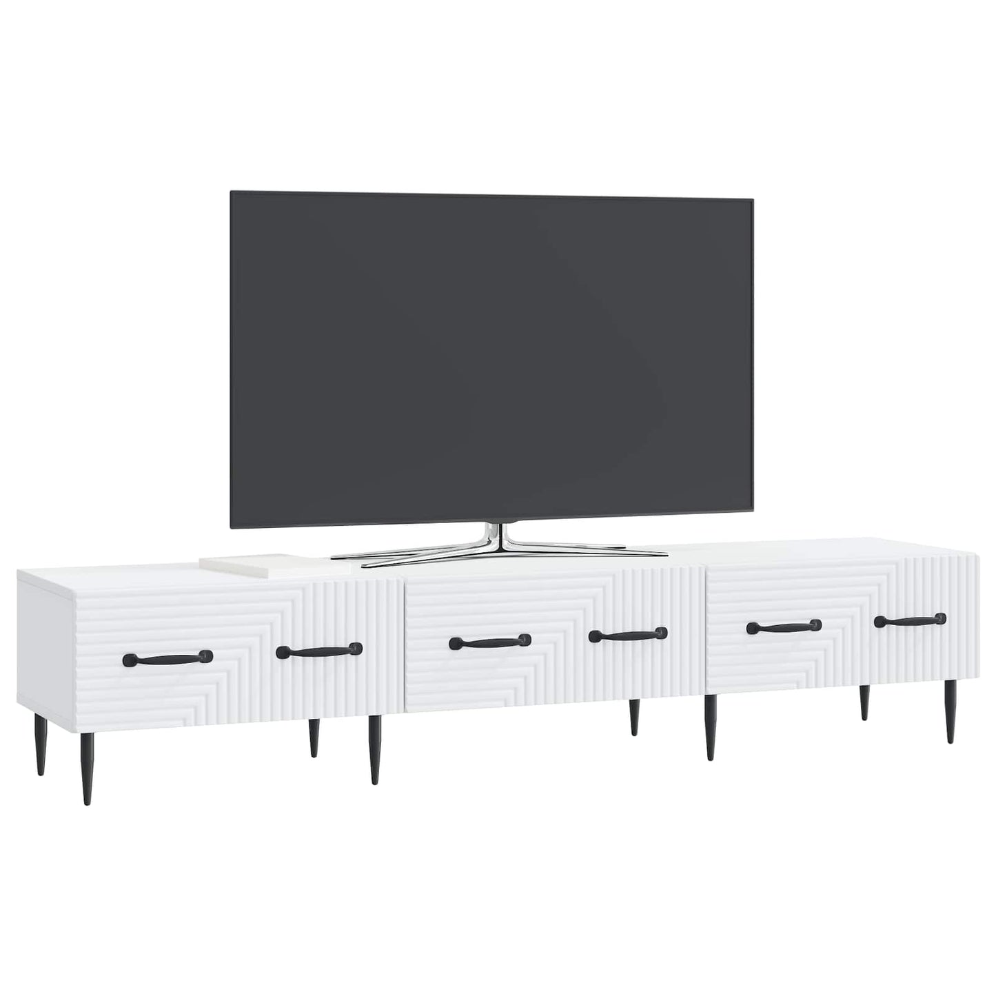 TV-kast met lade Wit 147 x 34,5 x 30 cm Bewerkt hout is nu te koop bij PeponiXL, paradijselijk wonen!