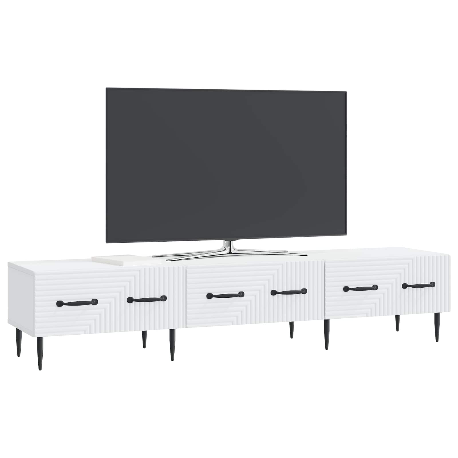 TV-kast met lade Wit 147 x 34,5 x 30 cm Bewerkt hout is nu te koop bij PeponiXL, paradijselijk wonen!
