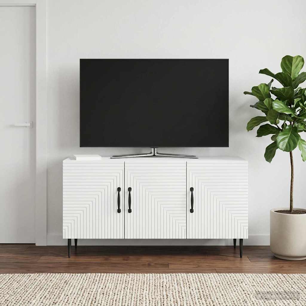 TV-kast Wit 99 x 34,5 x 50 cm Bewerkt hout is nu te koop bij PeponiXL, paradijselijk wonen!