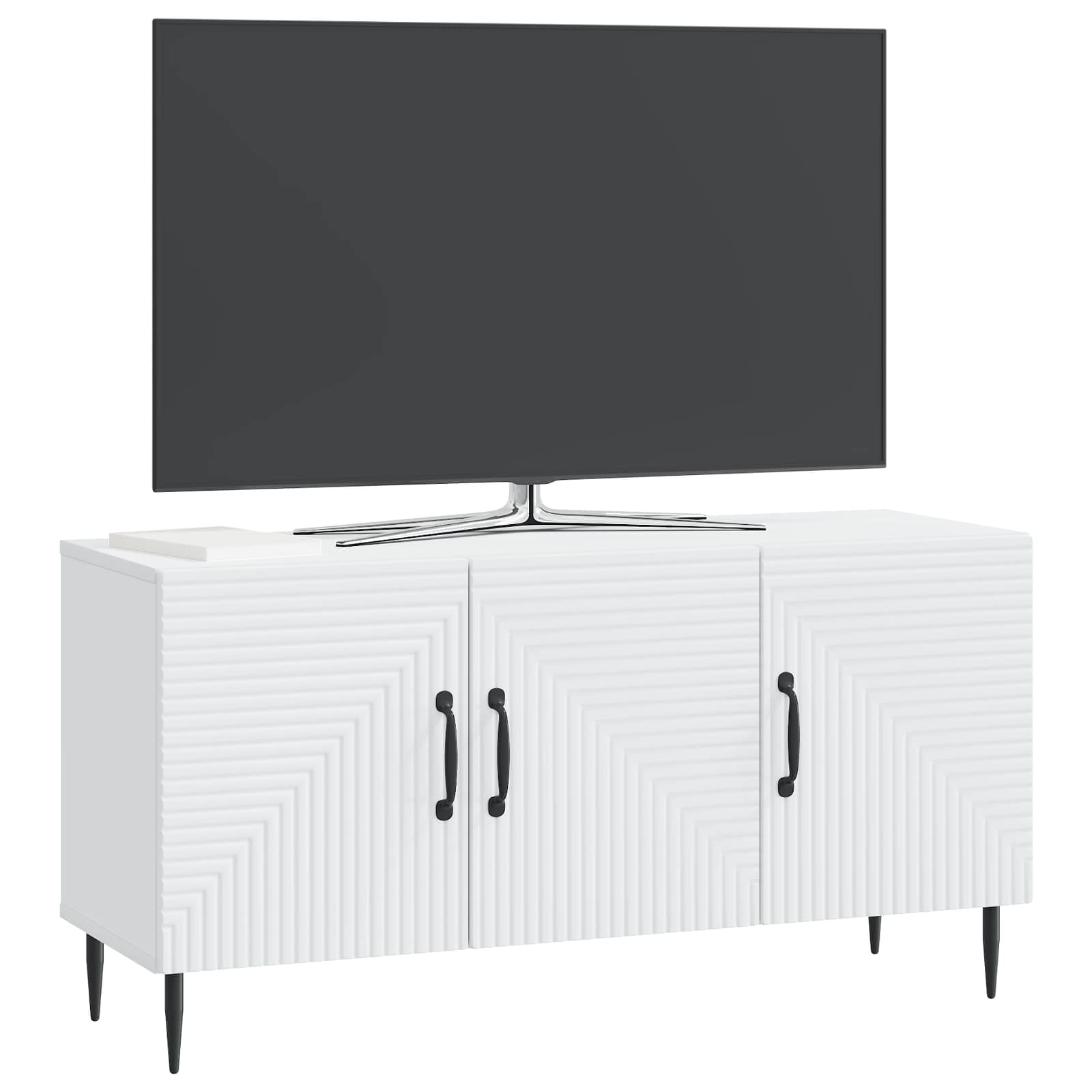 TV-kast Wit 99 x 34,5 x 50 cm Bewerkt hout is nu te koop bij PeponiXL, paradijselijk wonen!