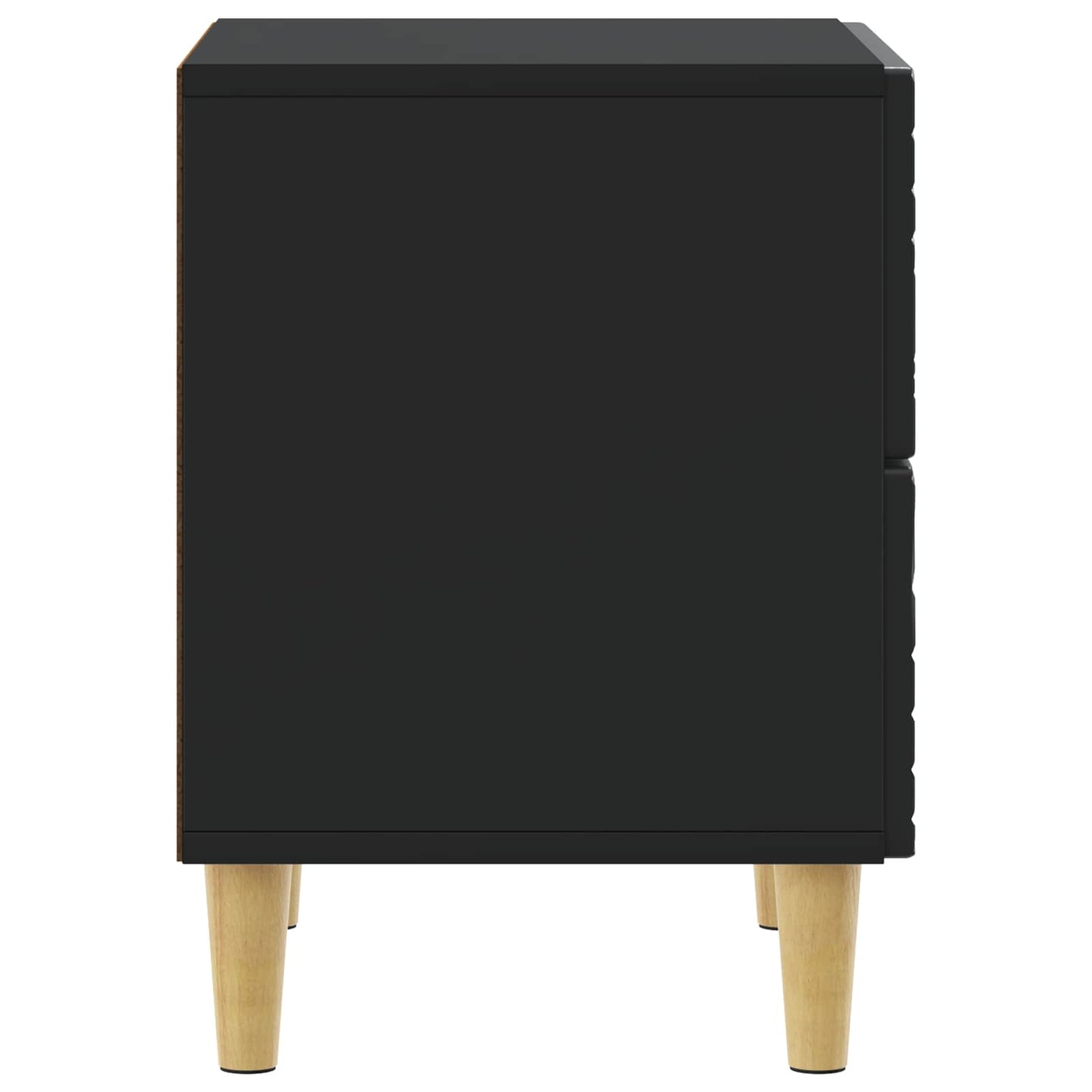 Nachtkastje Zwart 43 x 34,5 x 48 cm Bewerkt hout is nu te koop bij PeponiXL, paradijselijk wonen!