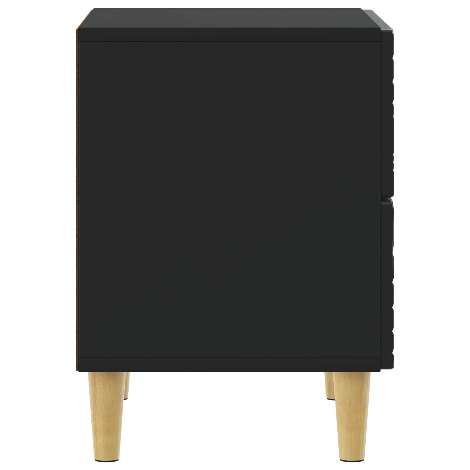 Nachtkastje Zwart 43 x 34,5 x 48 cm Bewerkt hout is nu te koop bij PeponiXL, paradijselijk wonen!