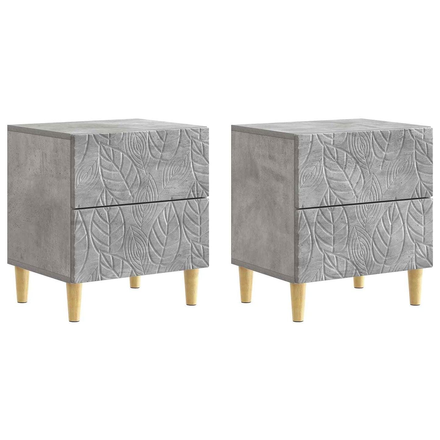 Nachtkastje 2 pcs Betongrijs 43 x 34,5 x 48 cm Bewerkt hout is nu te koop bij PeponiXL, paradijselijk wonen!