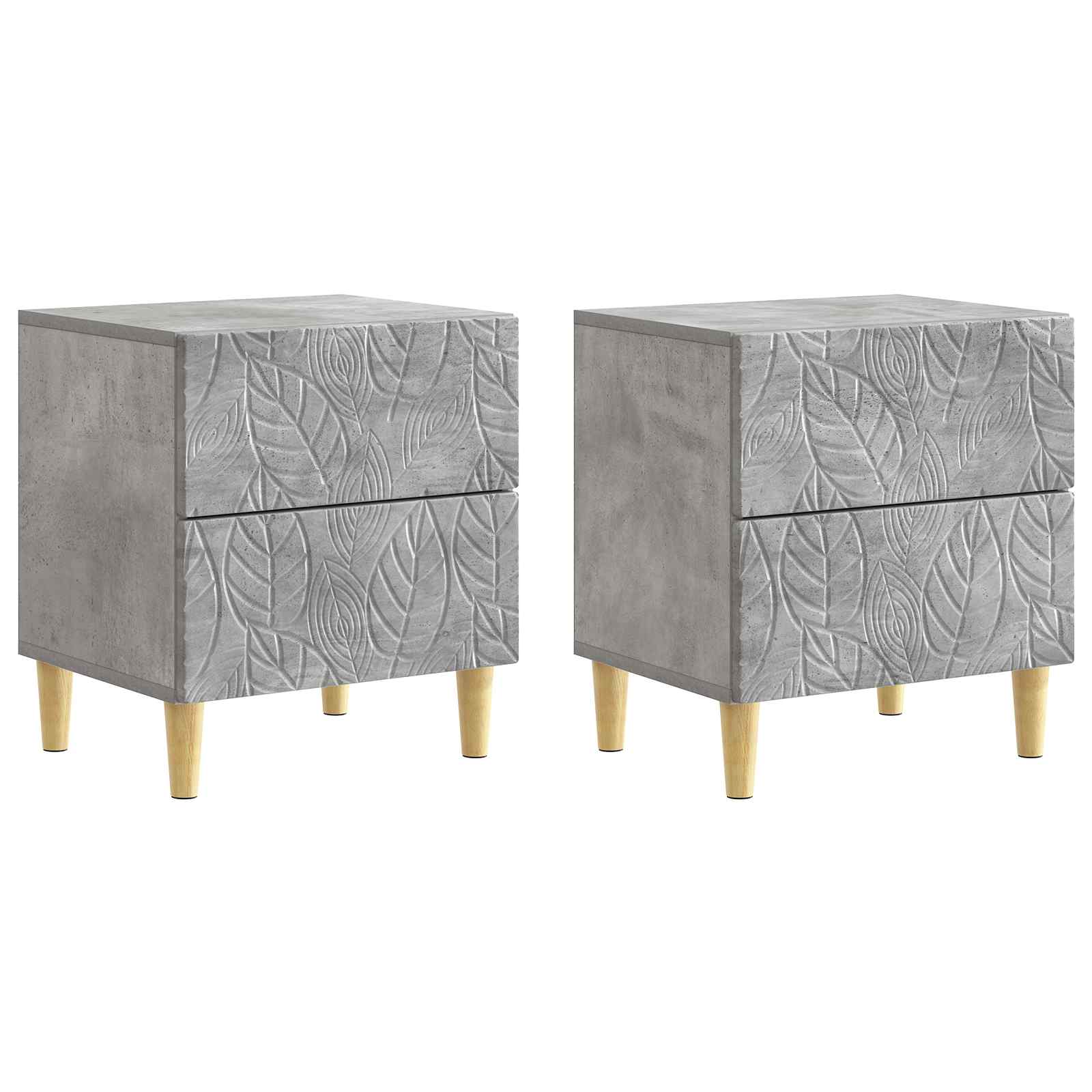 Nachtkastje 2 pcs Betongrijs 43 x 34,5 x 48 cm Bewerkt hout is nu te koop bij PeponiXL, paradijselijk wonen!
