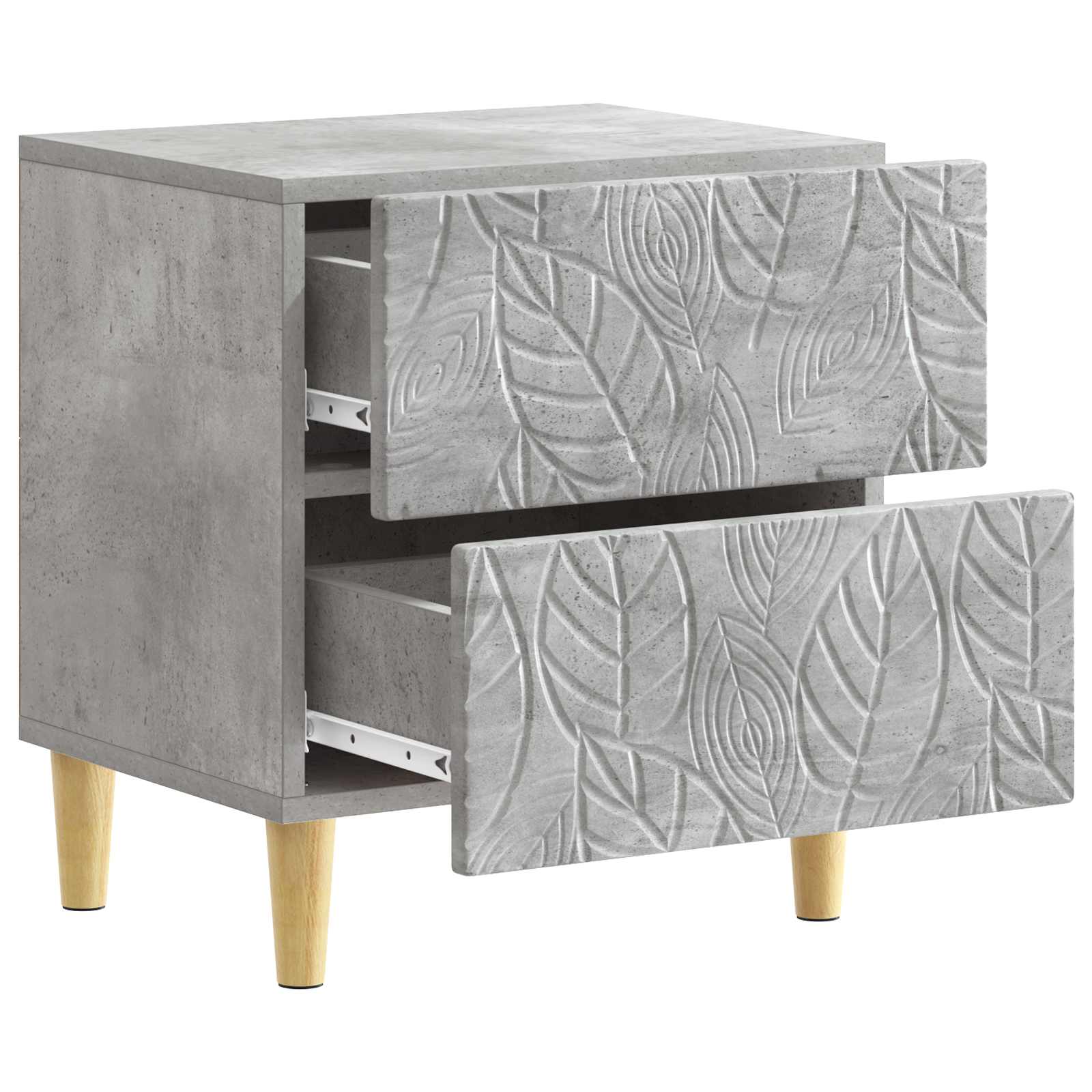 Nachtkastje 2 pcs Betongrijs 43 x 34,5 x 48 cm Bewerkt hout is nu te koop bij PeponiXL, paradijselijk wonen!