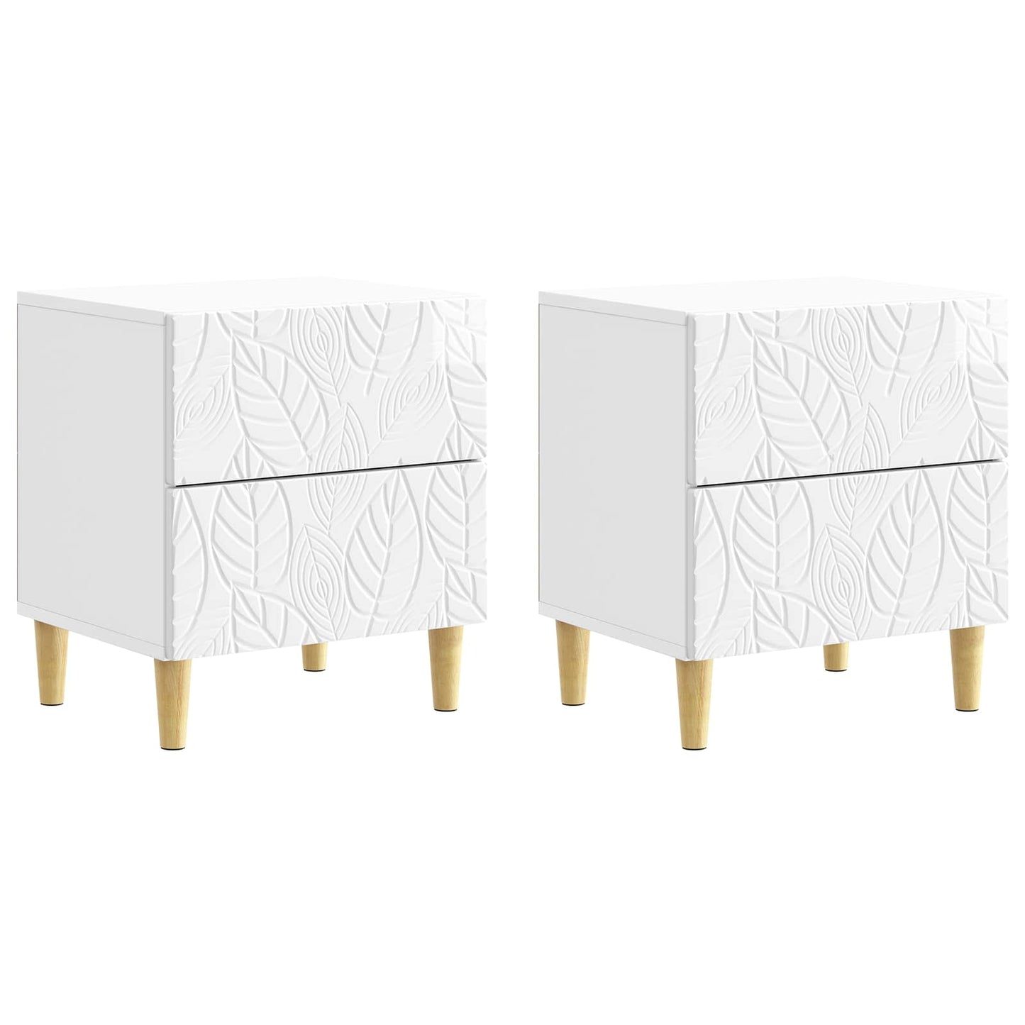 Nachtkastje 2 pcs Hoogglans Wit 43 x 34,5 x 48 cm Bewerkt hout is nu te koop bij PeponiXL, paradijselijk wonen!
