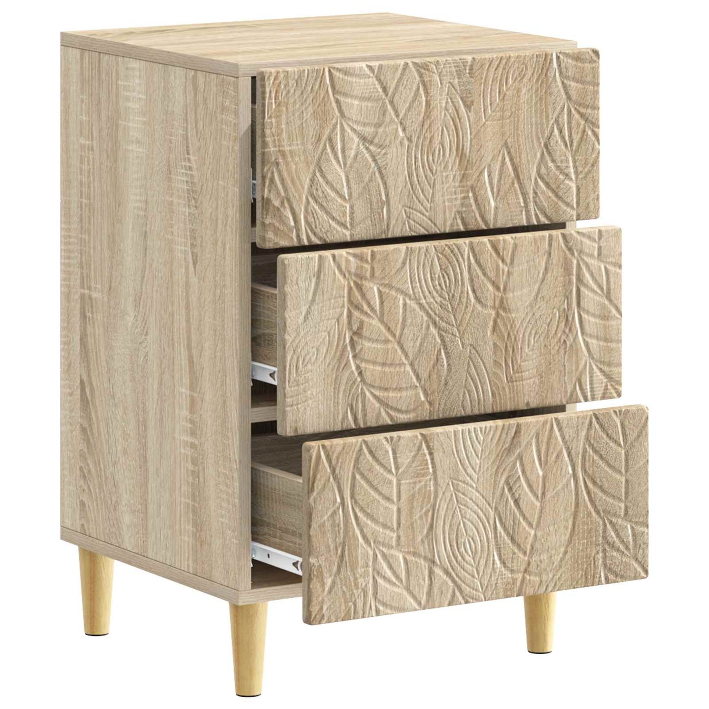 Nachtkastje Sonoma Eiken 43 x 39,5 x 66,5 cm Bewerkt hout is nu te koop bij PeponiXL, paradijselijk wonen!