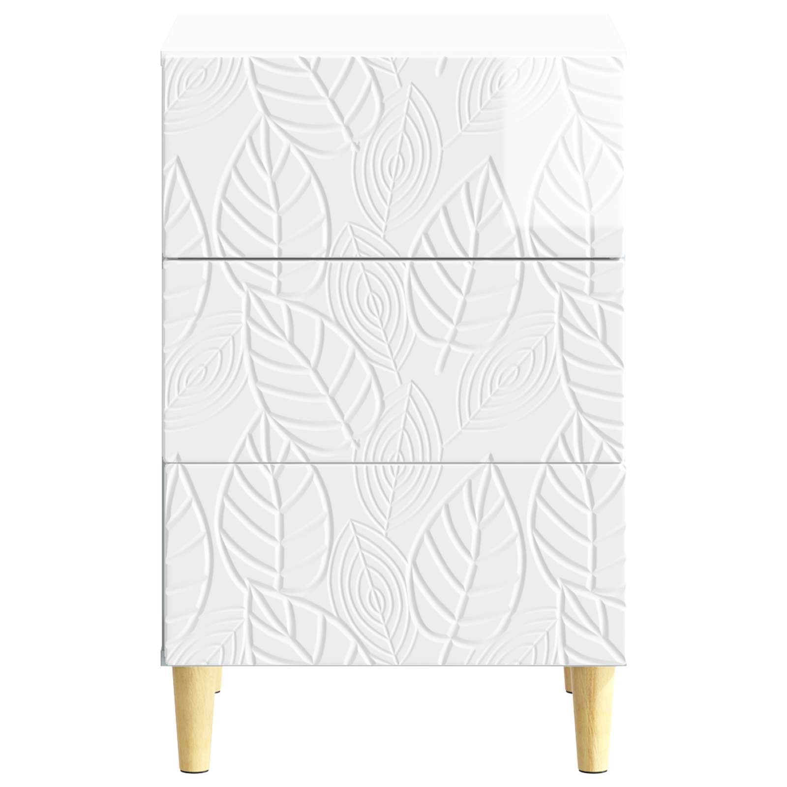 Nachtkastje Hoogglans Wit 43 x 39,5 x 66,5 cm Bewerkt hout is nu te koop bij PeponiXL, paradijselijk wonen!