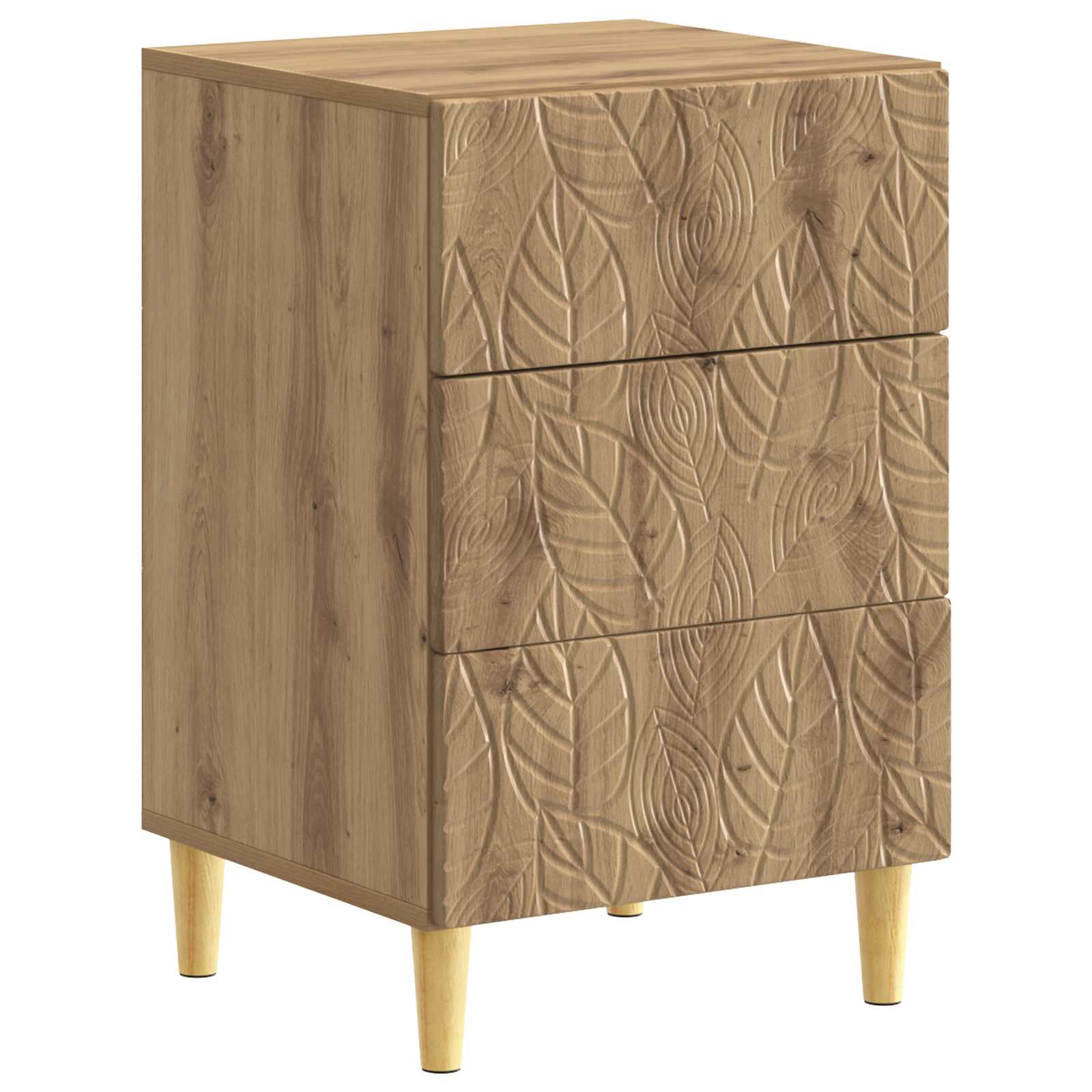 Nachtkastje Artisanaal eiken 43 x 39,5 x 66,5 cm Bewerkt hout is nu te koop bij PeponiXL, paradijselijk wonen!