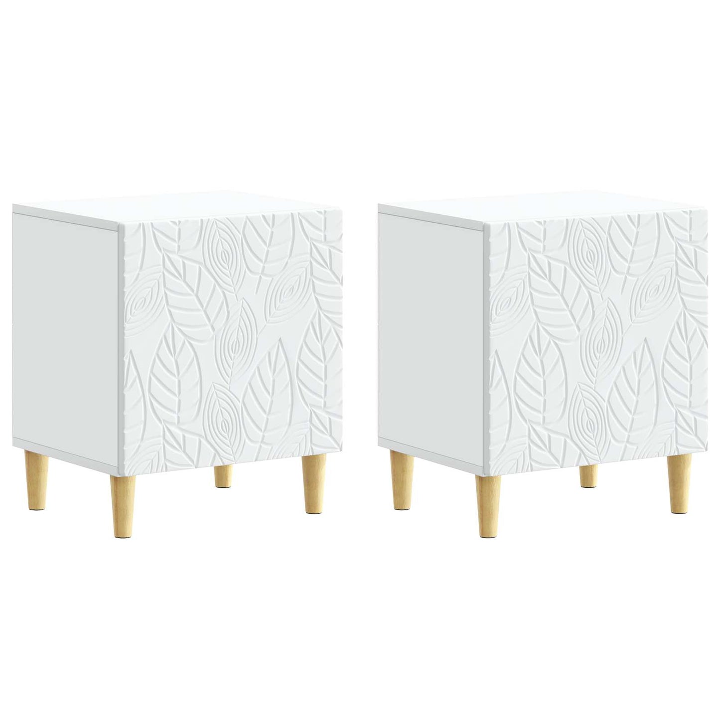 Nachtkastje 2 pcs Wit 43 x 34,5 x 50 cm Bewerkt hout is nu te koop bij PeponiXL, paradijselijk wonen!