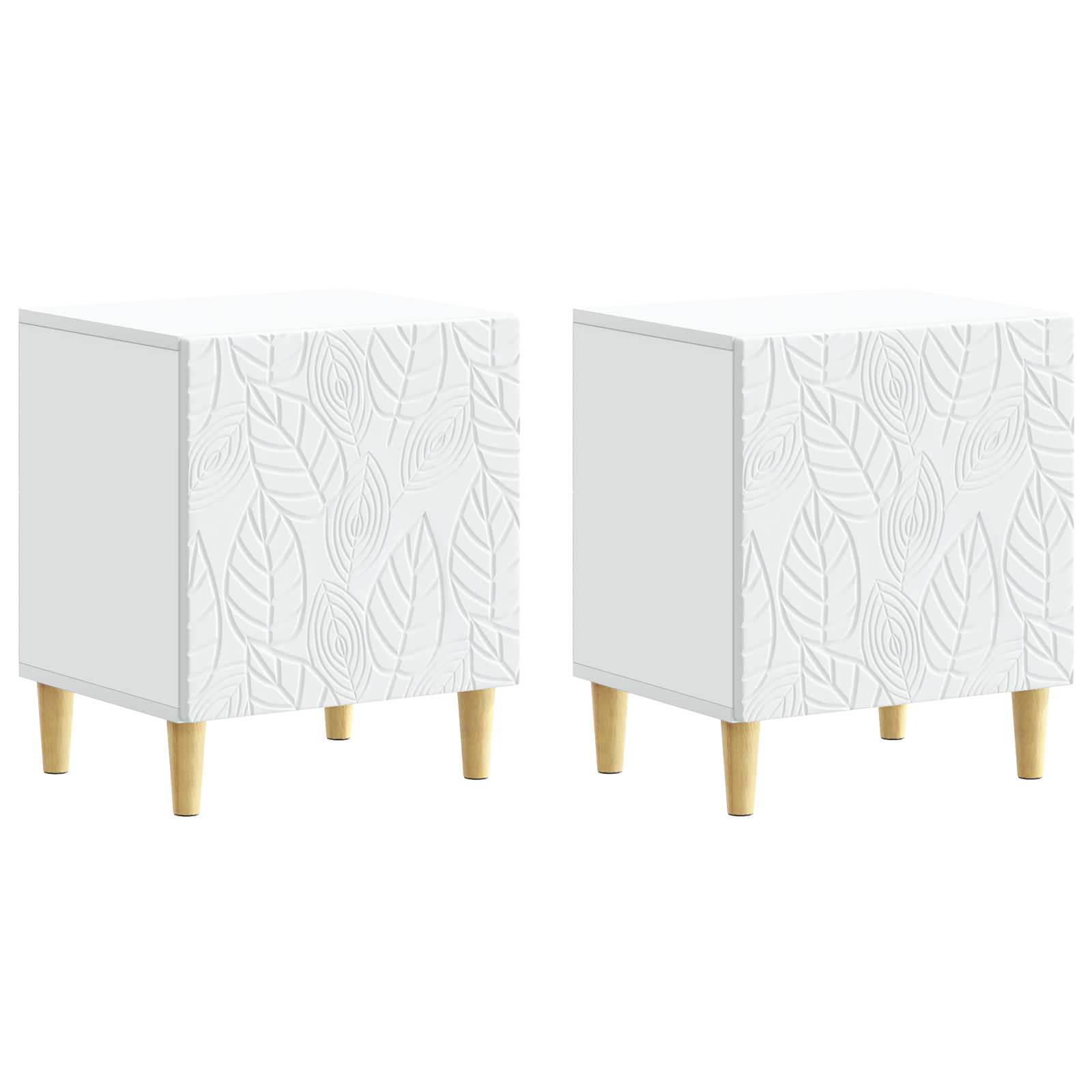 Nachtkastje 2 pcs Wit 43 x 34,5 x 50 cm Bewerkt hout is nu te koop bij PeponiXL, paradijselijk wonen!