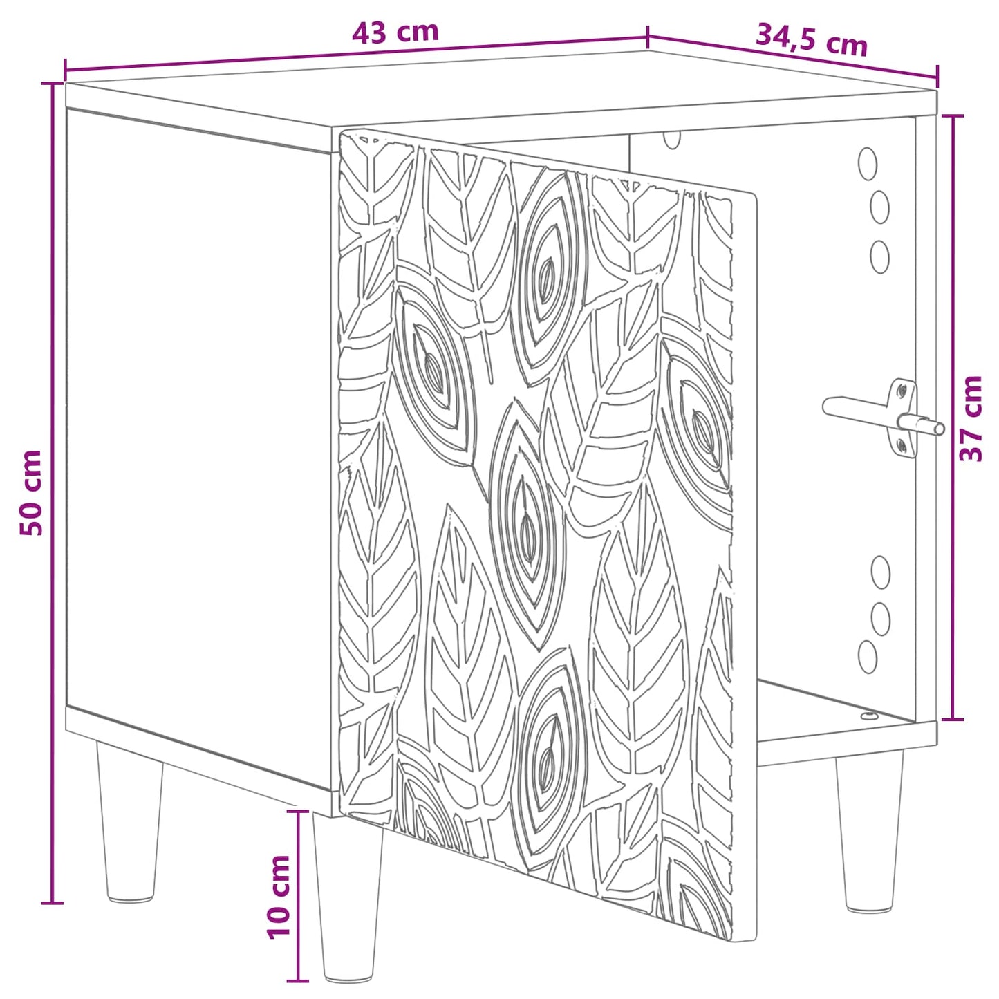 Nachtkastje 2 pcs Wit 43 x 34,5 x 50 cm Bewerkt hout is nu te koop bij PeponiXL, paradijselijk wonen!