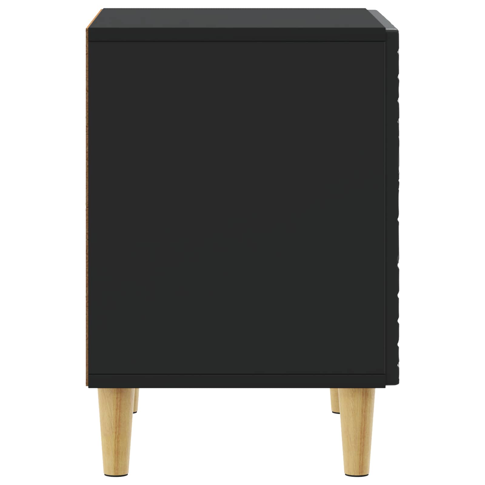 Nachtkastje Zwart 43 x 34,5 x 50 cm Bewerkt hout is nu te koop bij PeponiXL, paradijselijk wonen!