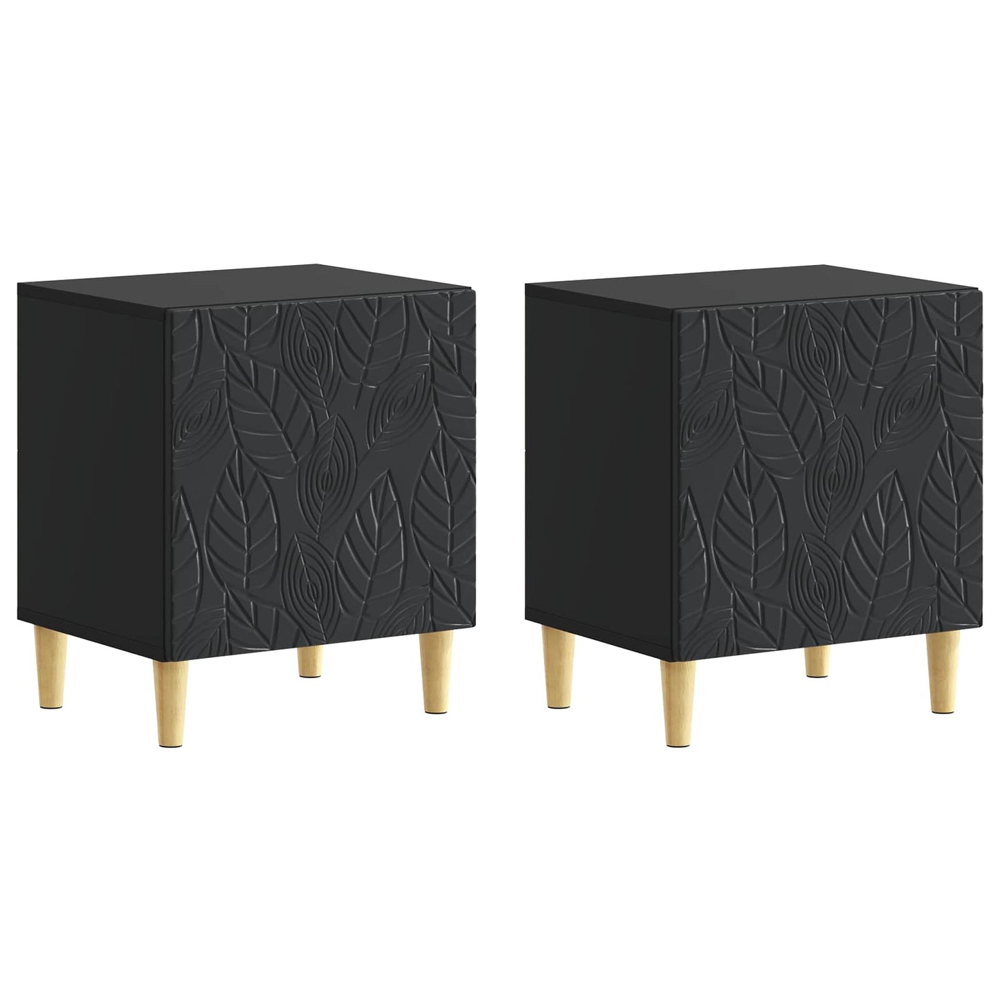 Nachtkastje 2 pcs Zwart 43 x 34,5 x 50 cm Bewerkt hout is nu te koop bij PeponiXL, paradijselijk wonen!