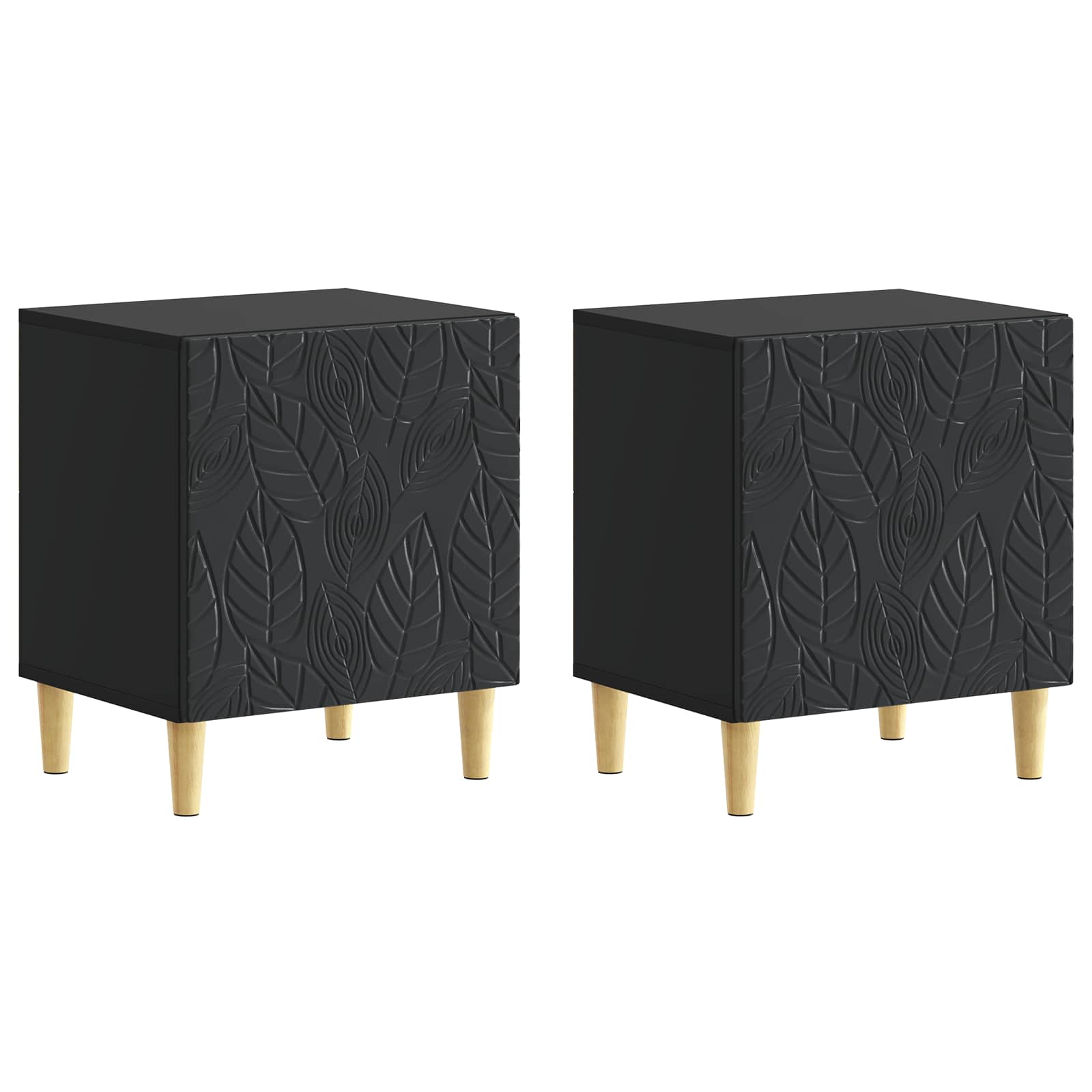 Nachtkastje 2 pcs Zwart 43 x 34,5 x 50 cm Bewerkt hout is nu te koop bij PeponiXL, paradijselijk wonen!