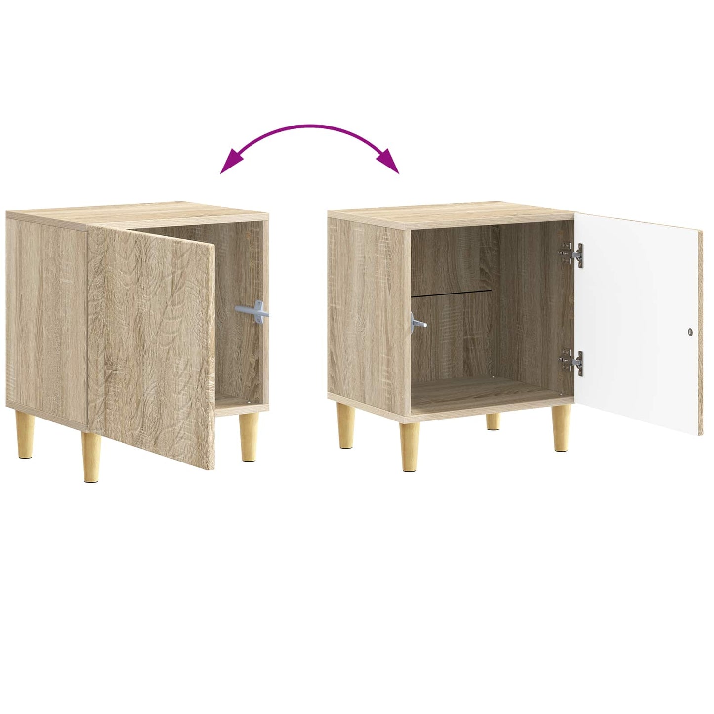 Nachtkastje Sonoma Eiken 43 x 34,5 x 50 cm Bewerkt hout is nu te koop bij PeponiXL, paradijselijk wonen!