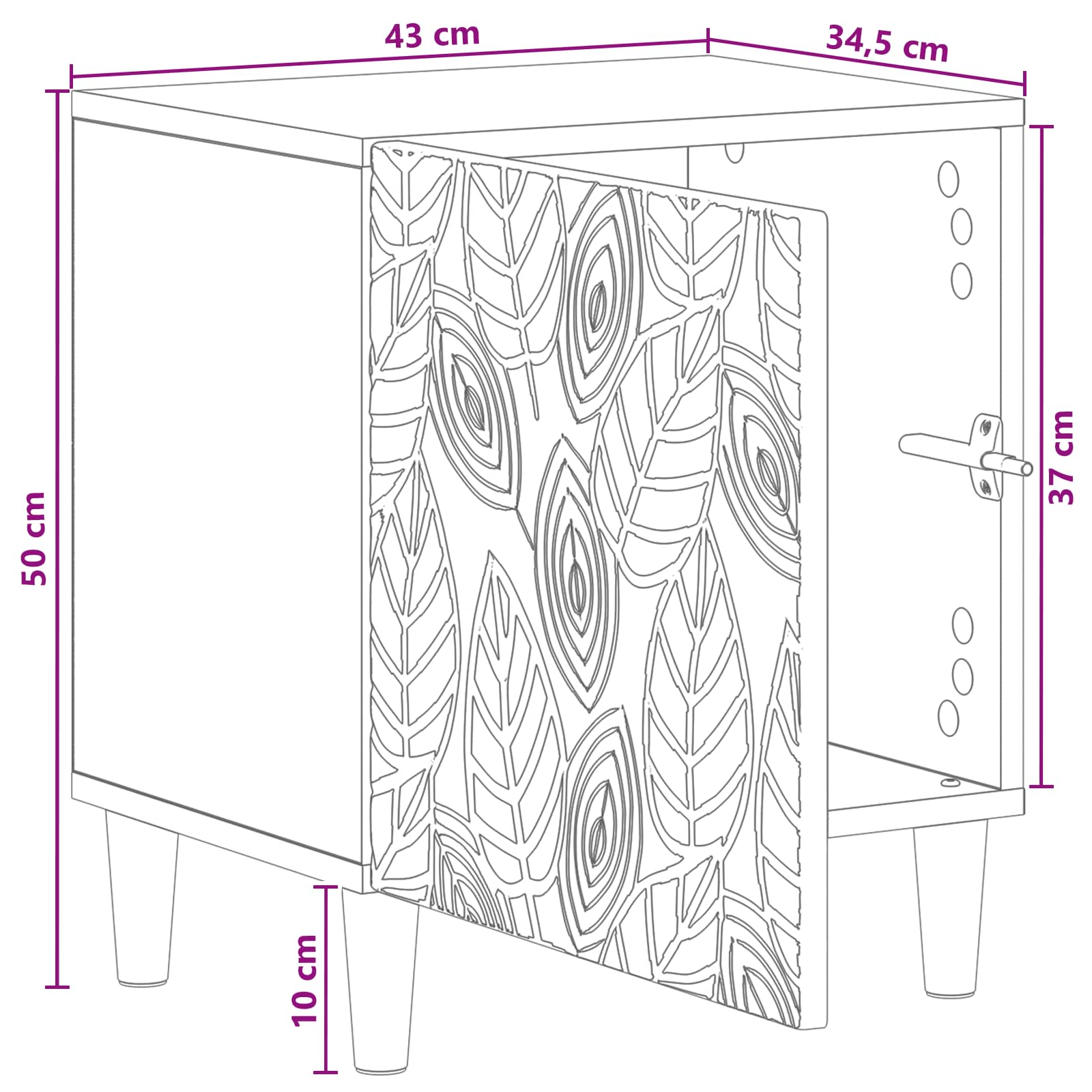 Nachtkastje 2 pcs Sonoma Eiken 43 x 34,5 x 50 cm Bewerkt hout is nu te koop bij PeponiXL, paradijselijk wonen!