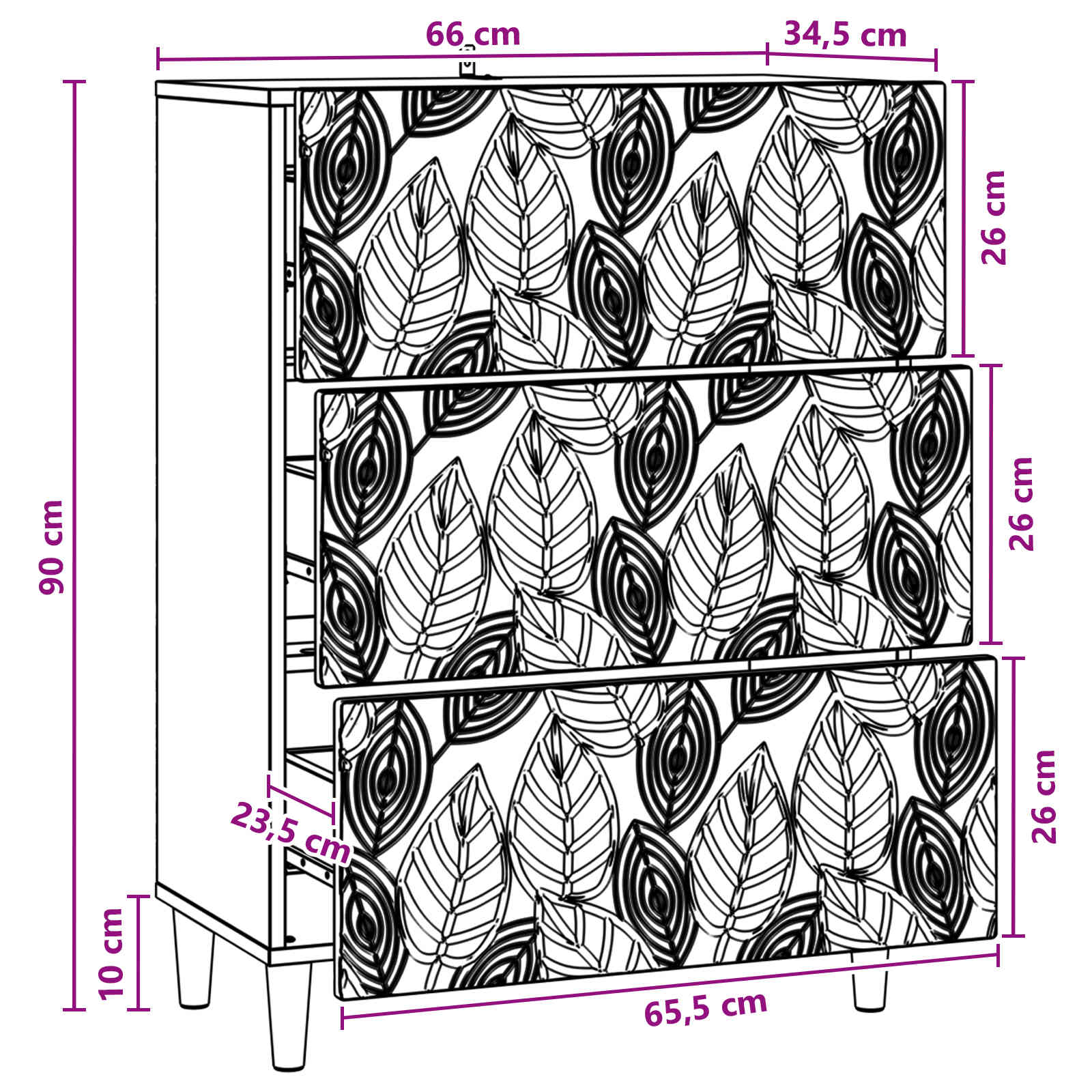 Ladenkast Wit 66 x 34,5 x 90 cm Bewerkt hout is nu te koop bij PeponiXL, paradijselijk wonen!