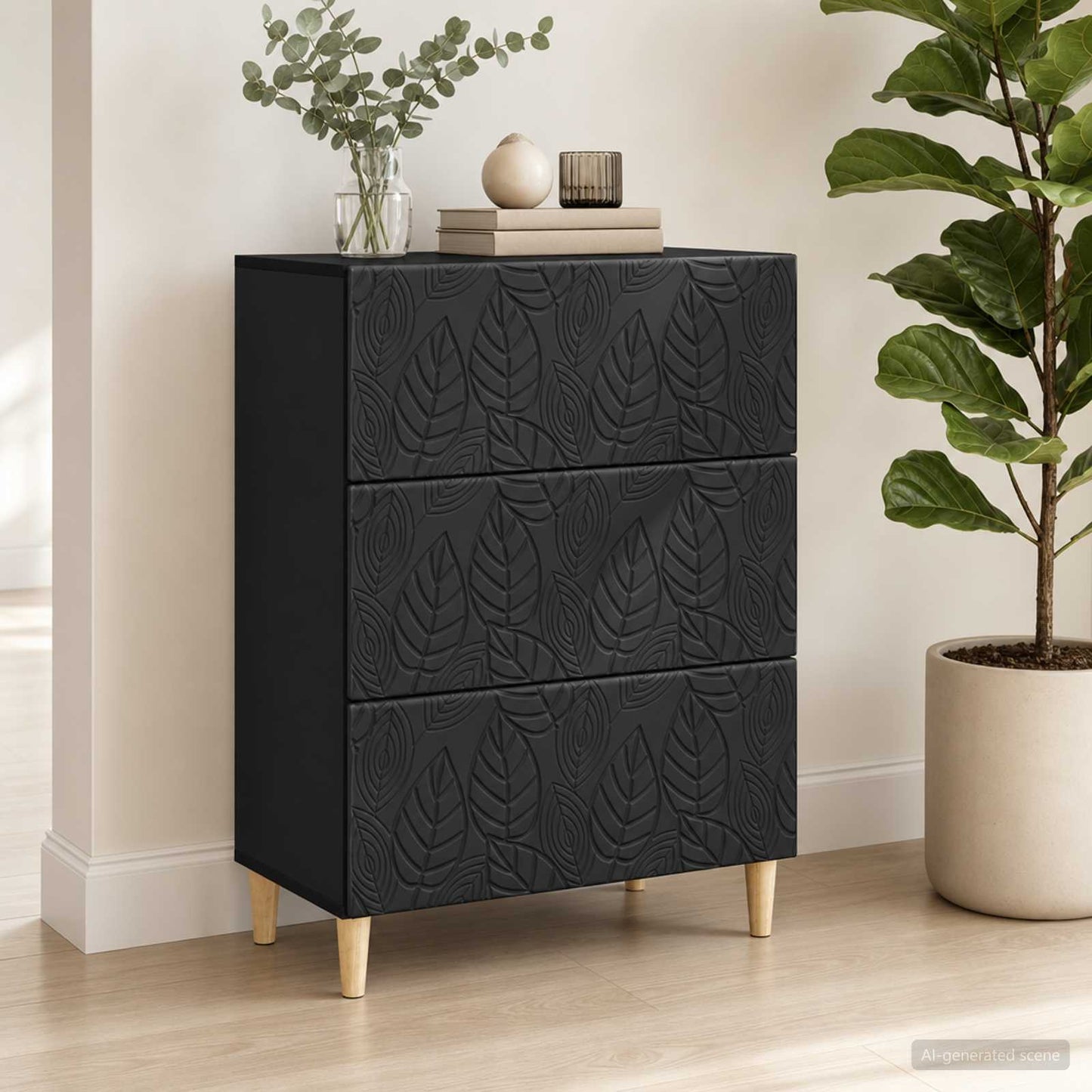 Ladenkast Zwart 66 x 34,5 x 90 cm Bewerkt hout is nu te koop bij PeponiXL, paradijselijk wonen!