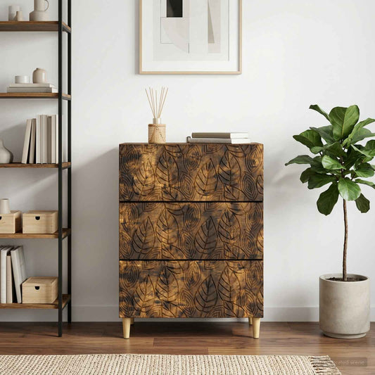Ladenkast Gerookt eiken 66 x 34,5 x 90 cm Bewerkt hout is nu te koop bij PeponiXL, paradijselijk wonen!