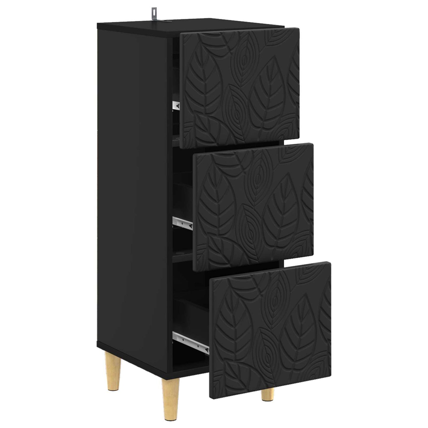 Ladenkast Zwart 33 x 34,5 x 90 cm Bewerkt hout is nu te koop bij PeponiXL, paradijselijk wonen!