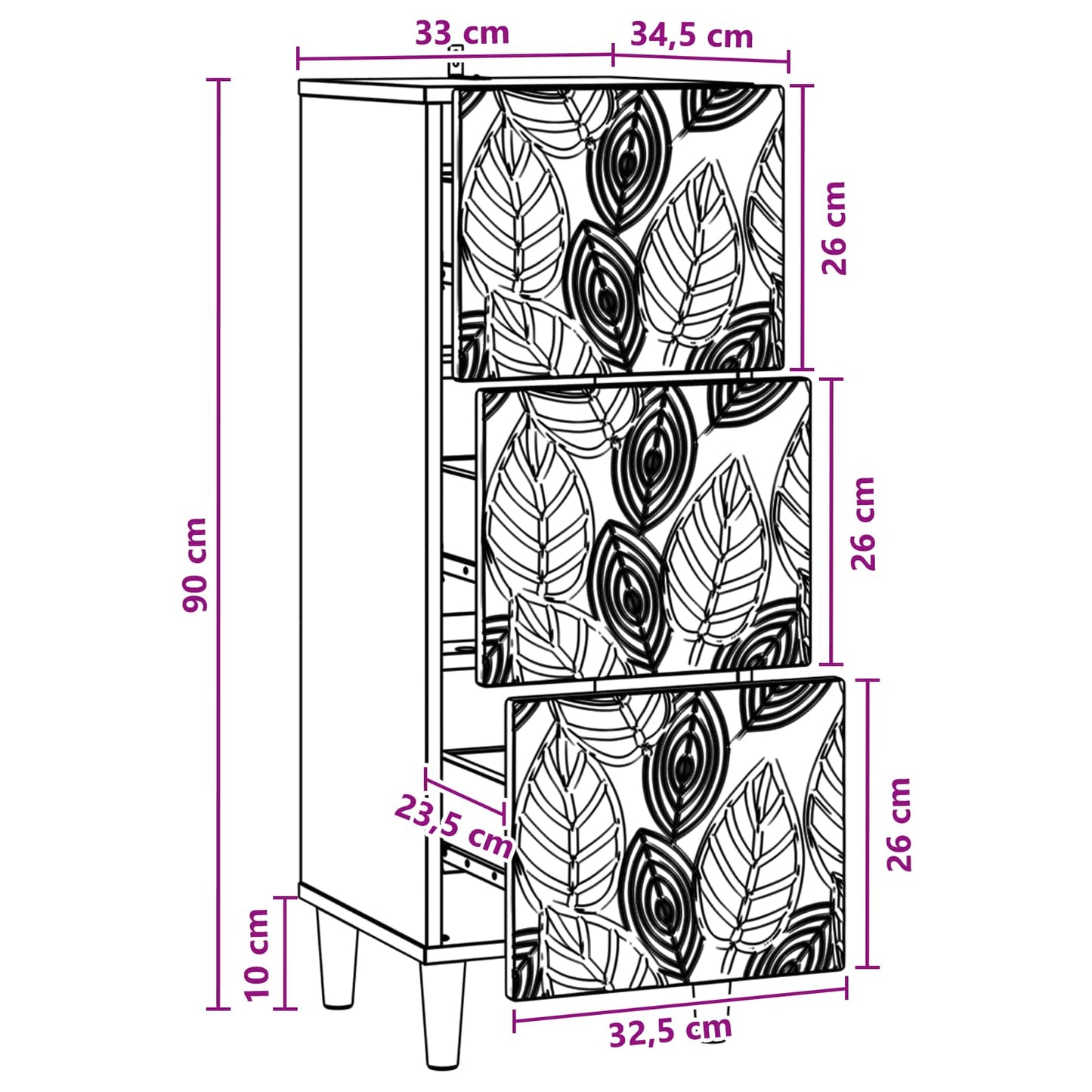 Ladenkast Sonoma Eiken 33 x 34,5 x 90 cm Bewerkt hout is nu te koop bij PeponiXL, paradijselijk wonen!