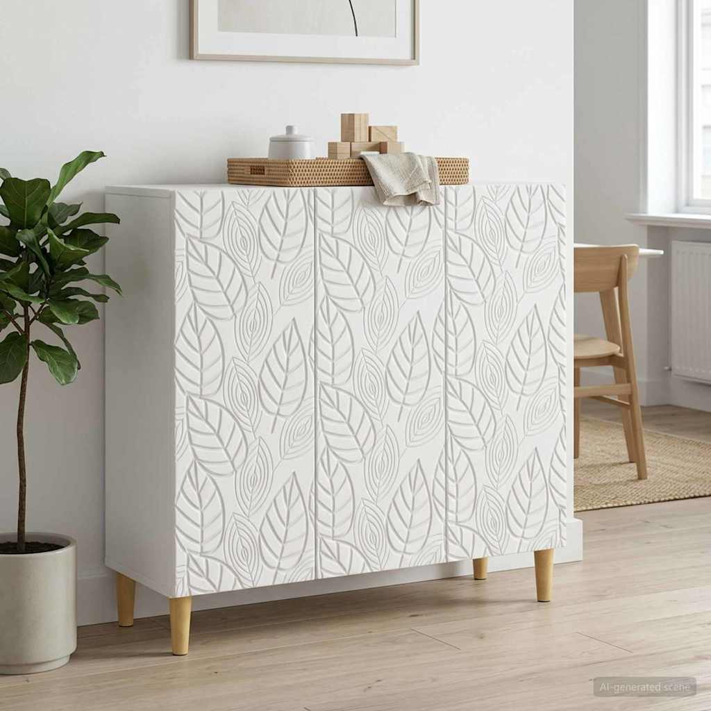 Dressoir Wit 89 x 34,5 x 80 cm Bewerkt hout is nu te koop bij PeponiXL, paradijselijk wonen!